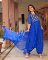 Leheriya Print Georgette Nyra Afgani Set - The Jaipur Studio