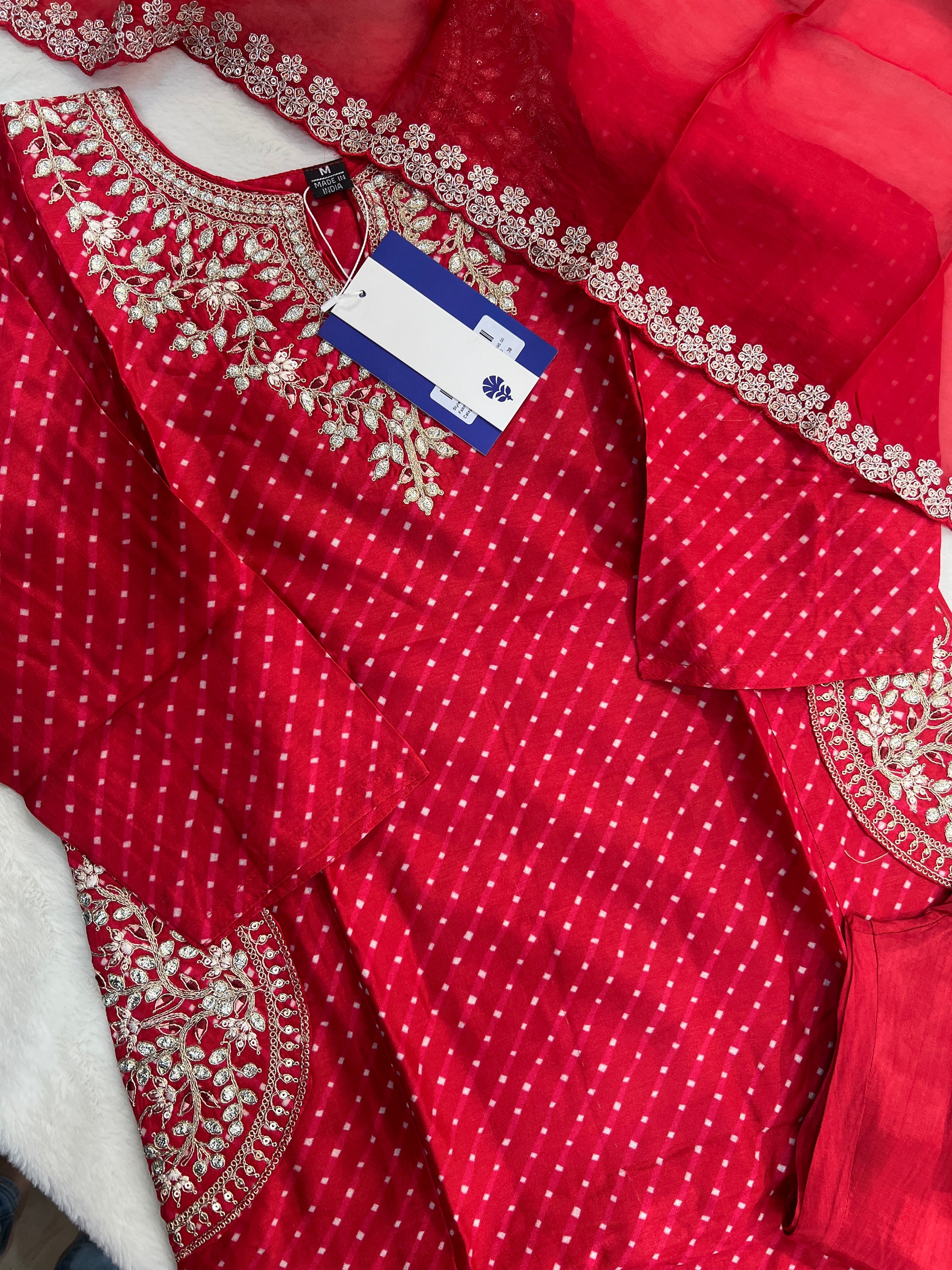 Zyra Bandhani Silk Embroidered Pant Set