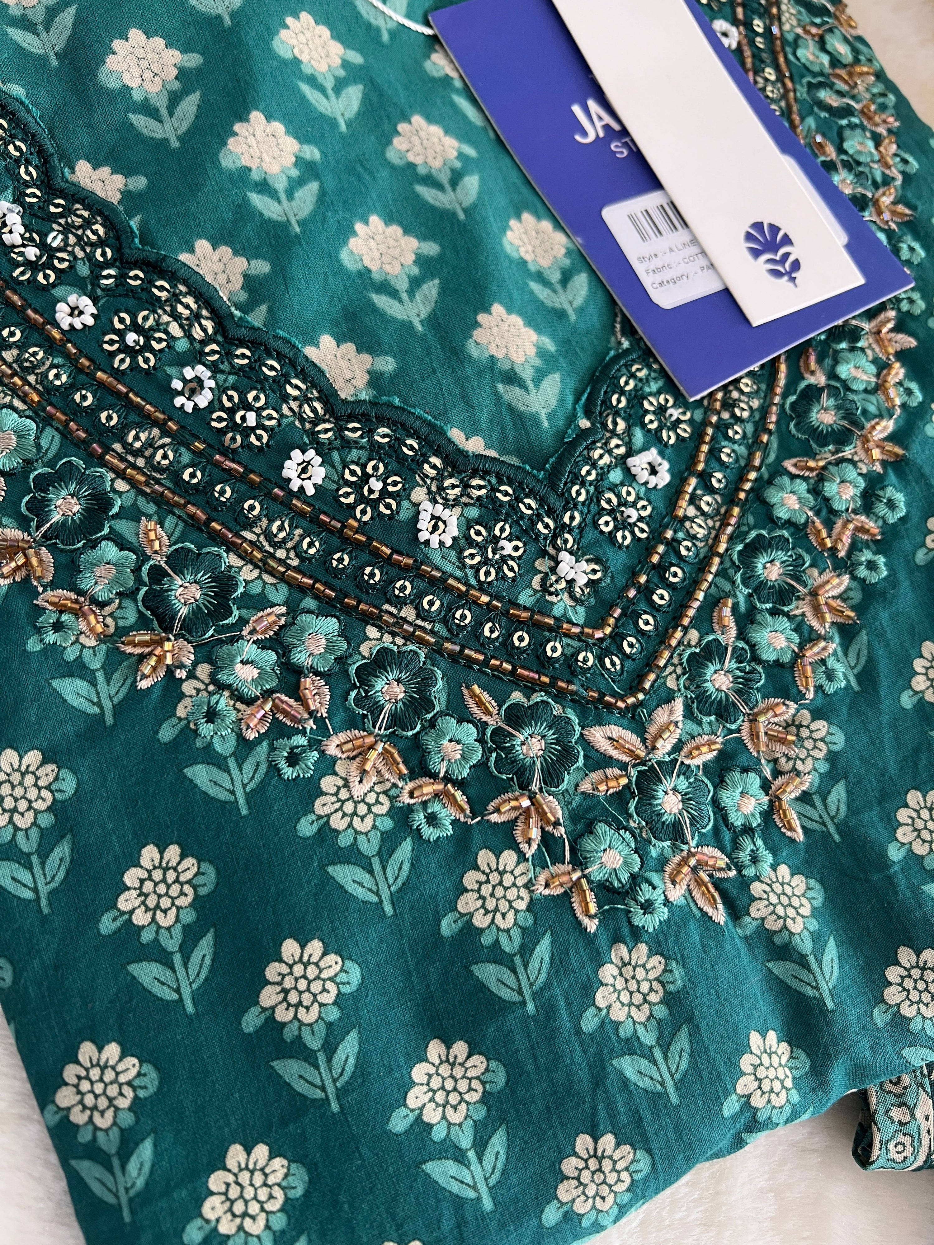 Dimpee Ajrakh Cotton HandEmbroidered Pant set