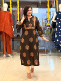 Krishma Deep Black Cotton Casual Straight Kurta