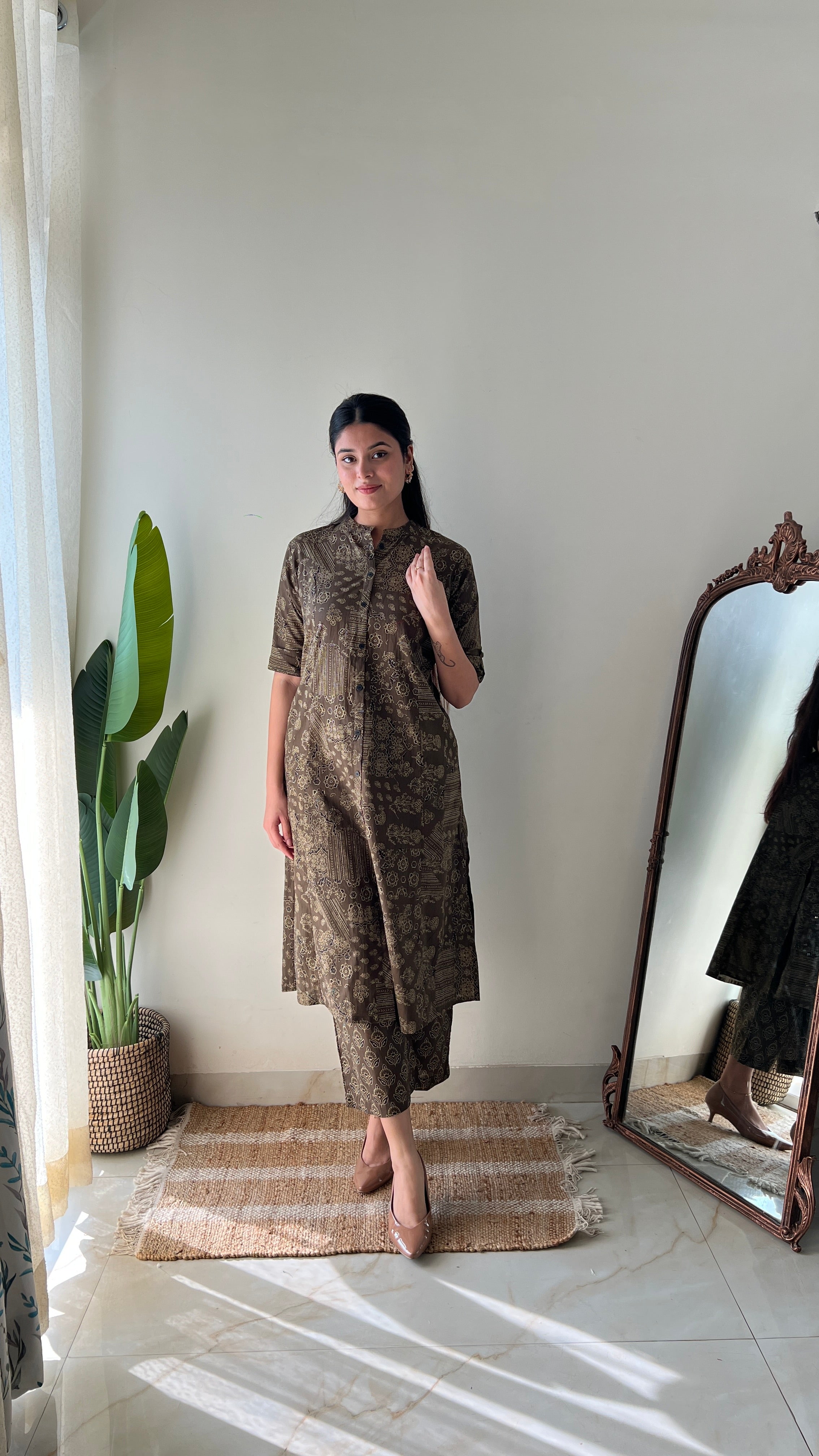 Leena Ajrakh A-line Cotton Coord Set