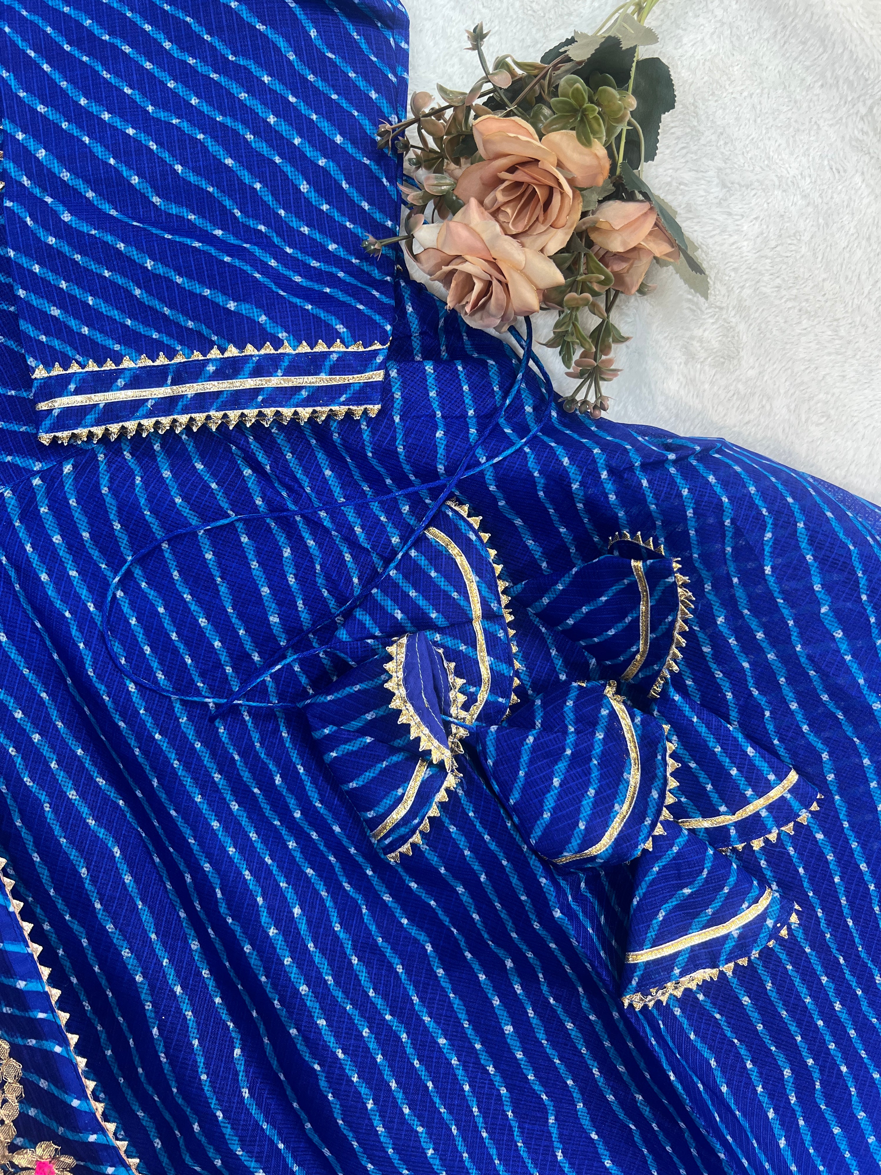 Mahira Kota Doria Leheriya Gotta Detailed Anarkali Set