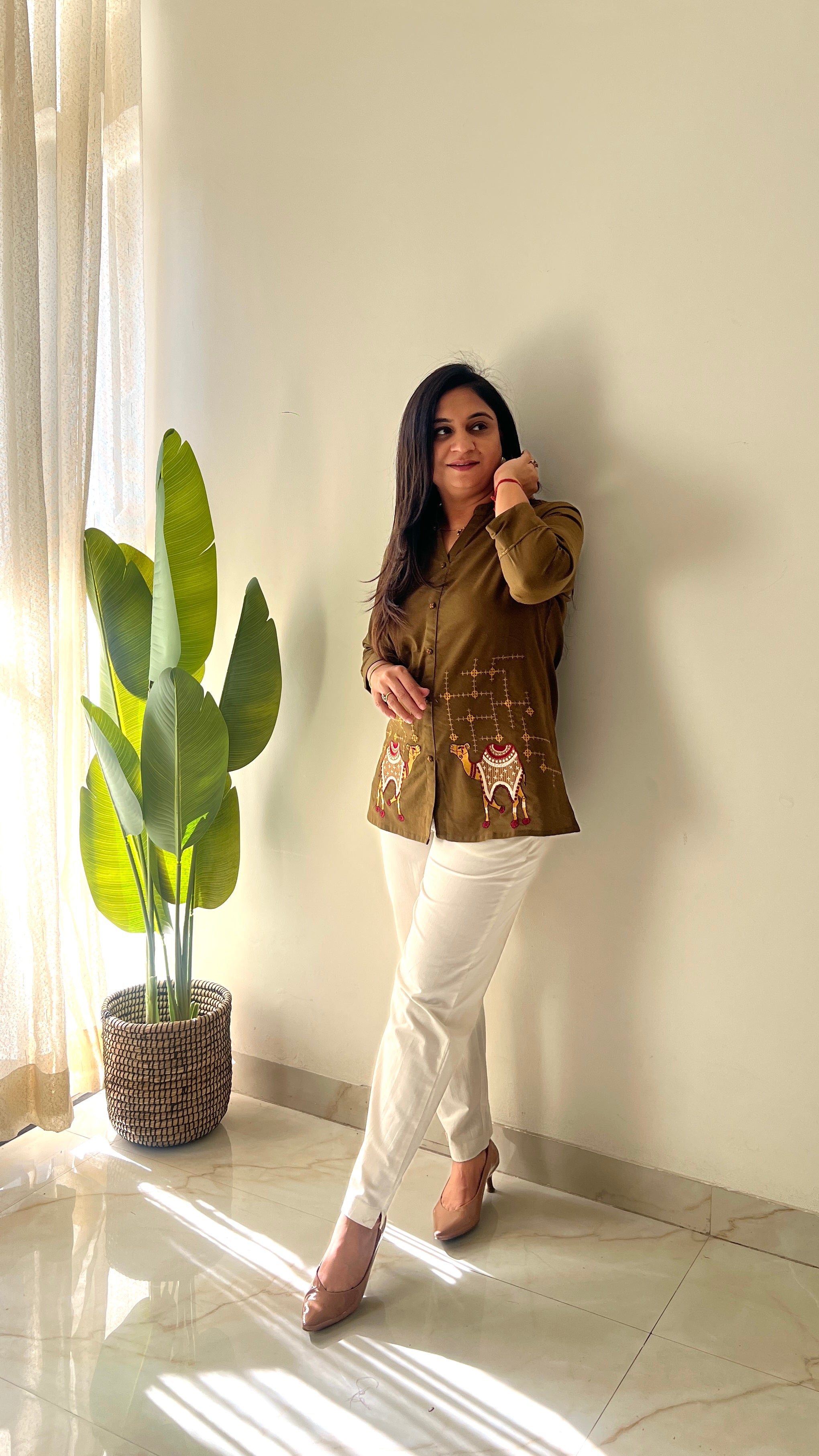 Roop Cotton Embroidered Short Top