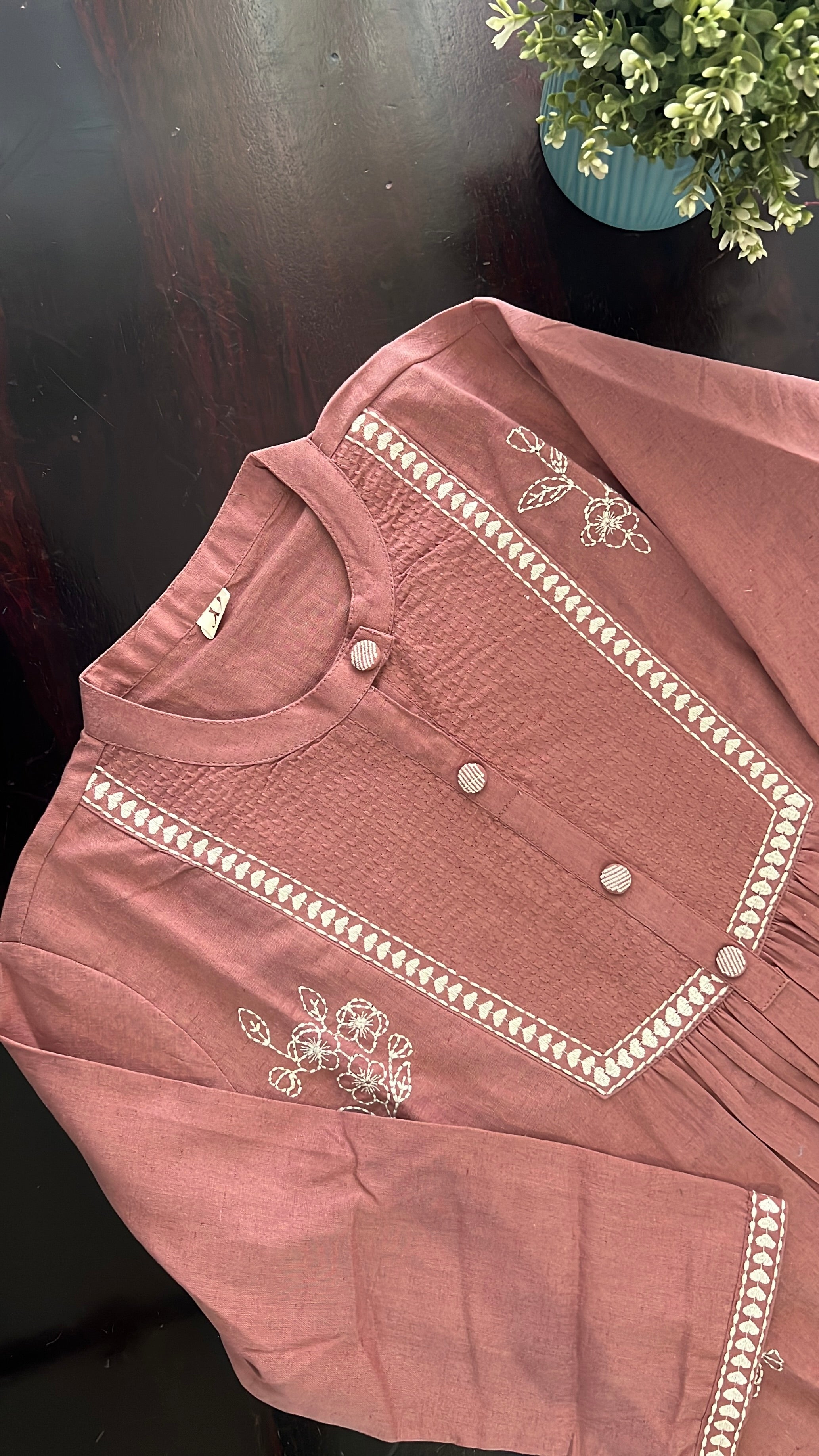 Tarini A-line cotton Embroidered Short Top