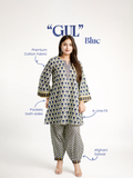 Gul Blue Cotton Handblock A-line Coord Set