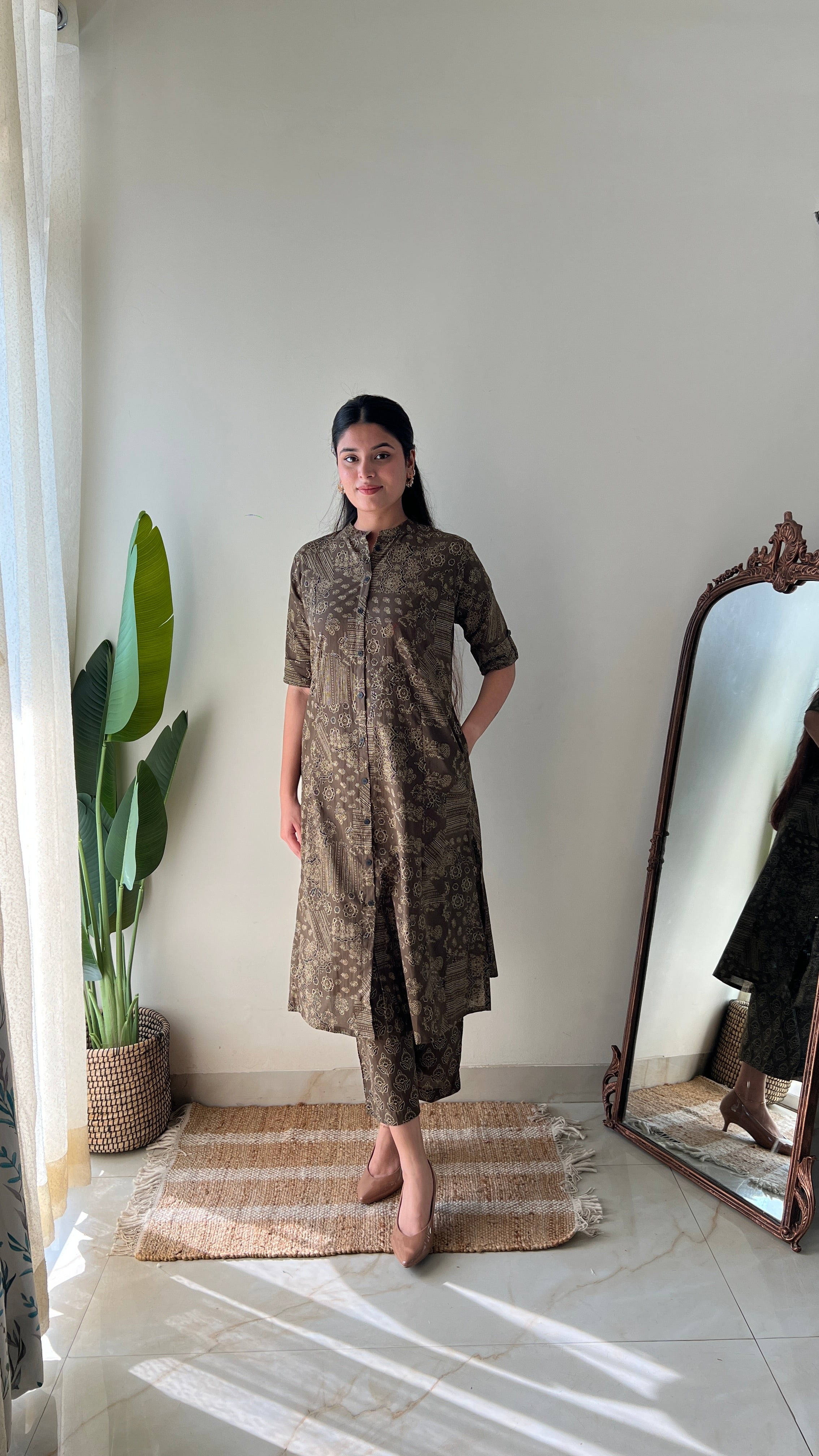 Leena Ajrakh A-line Cotton Coord Set