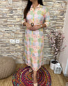 Multicolor Cotton Long Dress - The Jaipur Studio