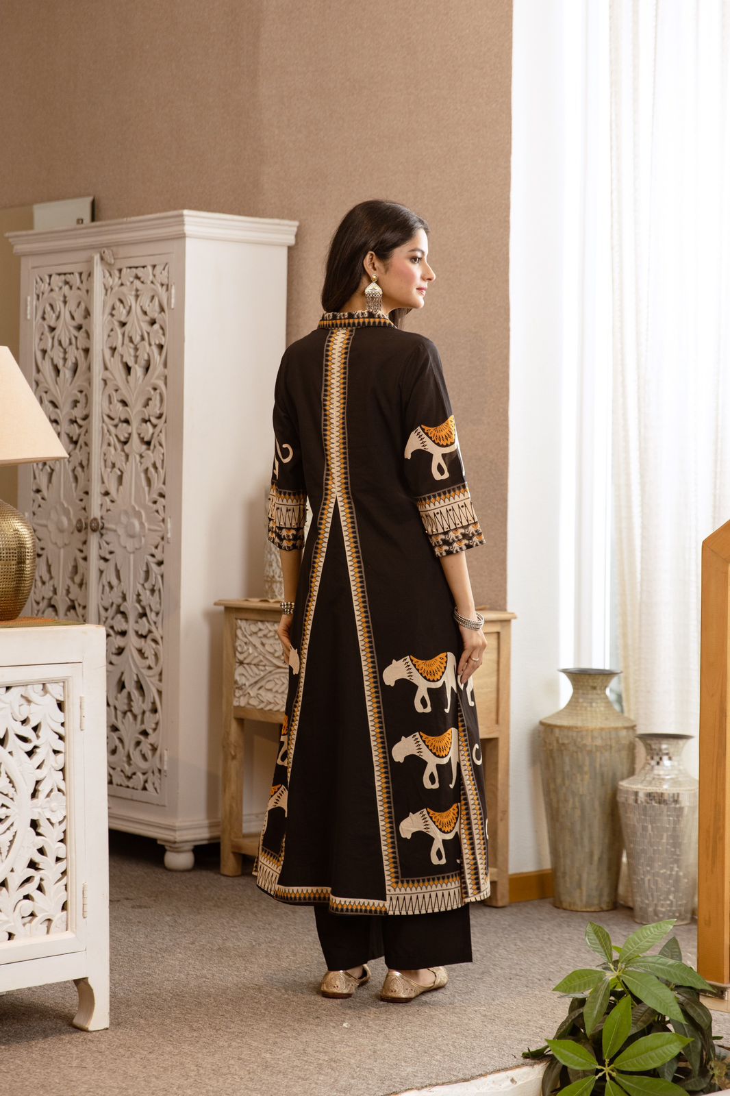 Kiara Tribal Bagh Cotton BeadWork Pant Set