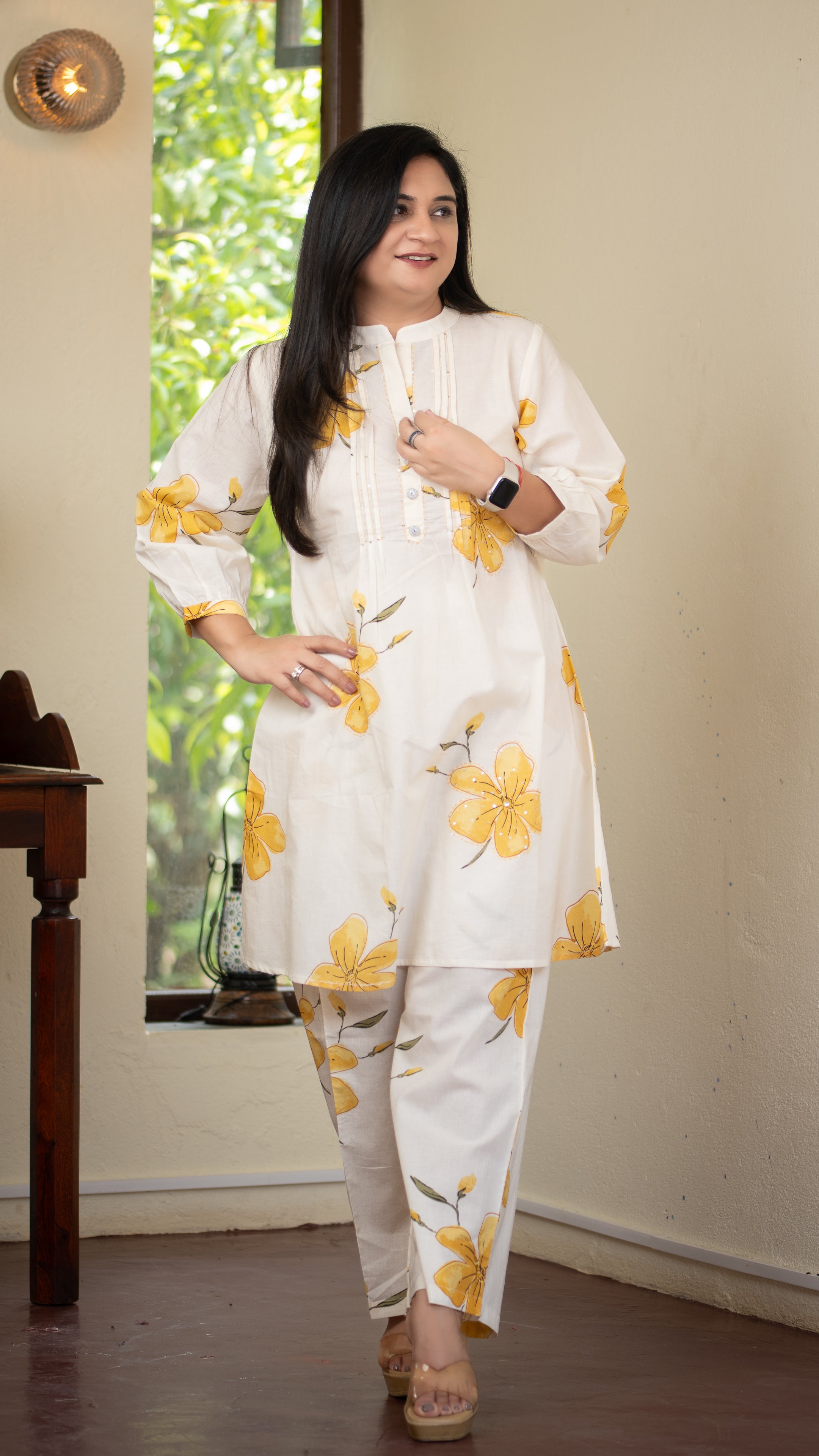 Emmi Yellow Cotton Floral Coord Set