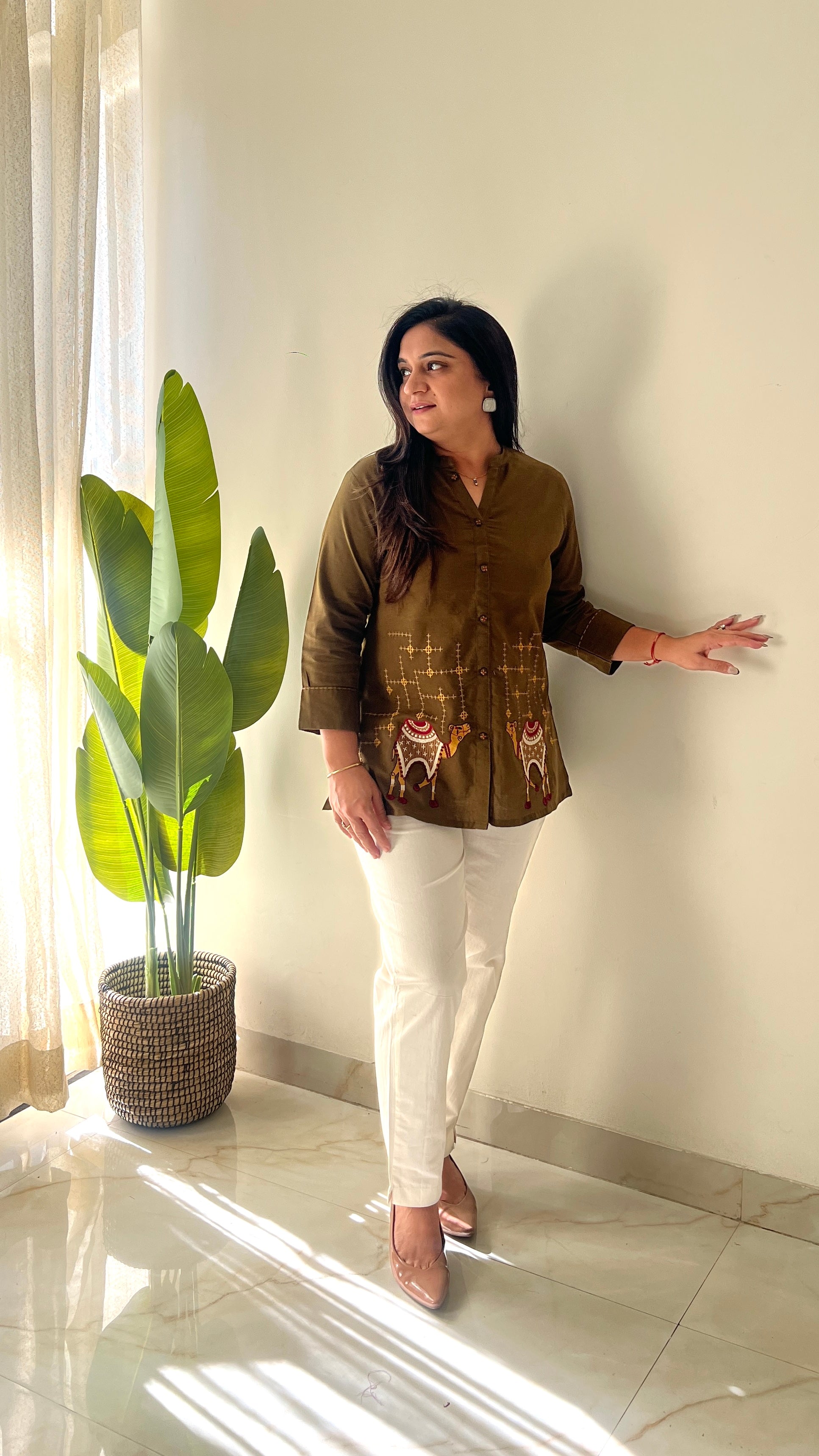 Roop Cotton Embroidered Short Top