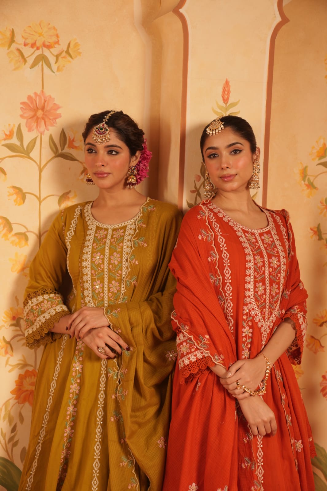 Siara Mul Cotton Embroidered Anarkali Set - The Jaipur Studio