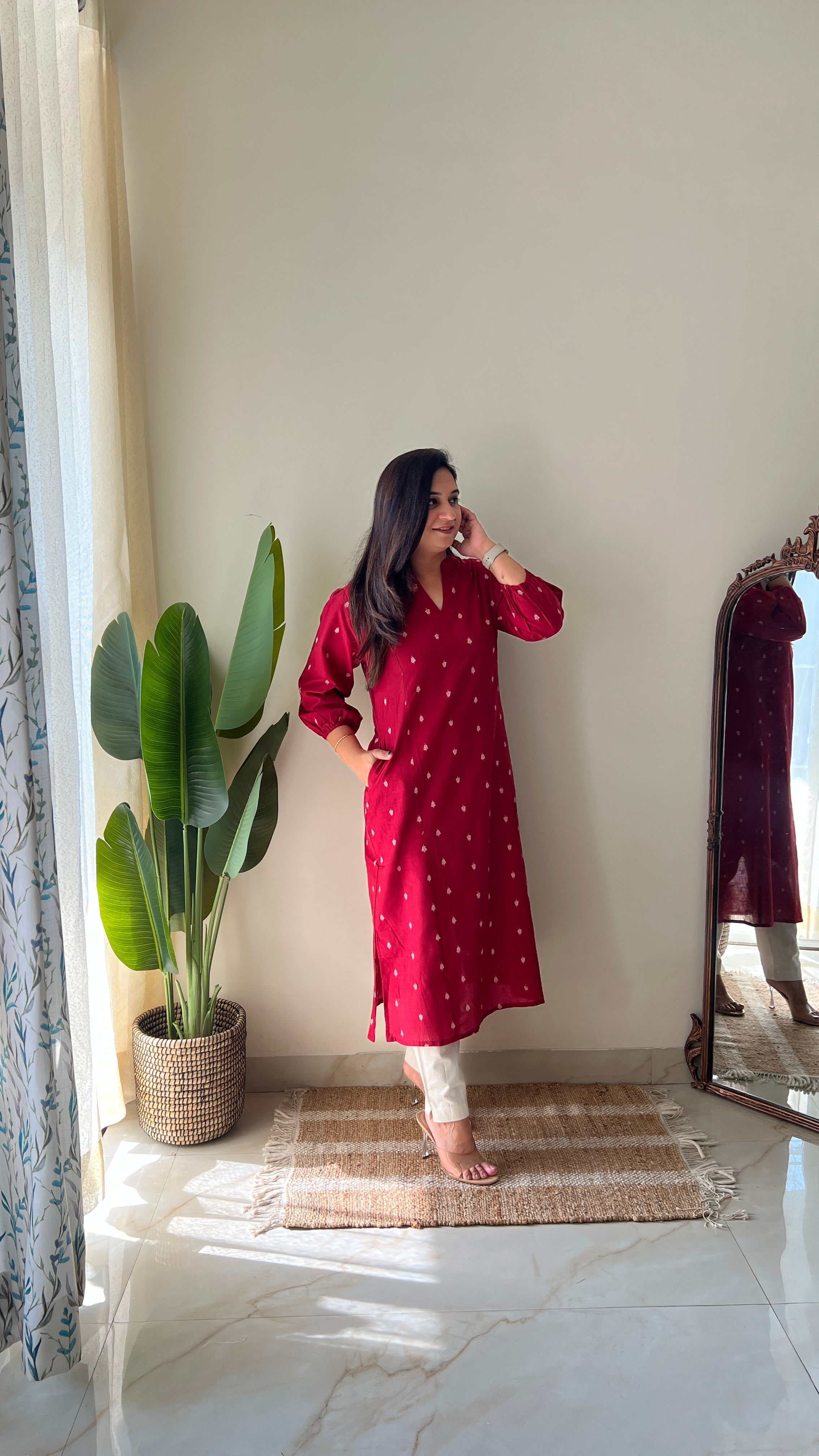 Kanya Handloom Cotton A-line kurta