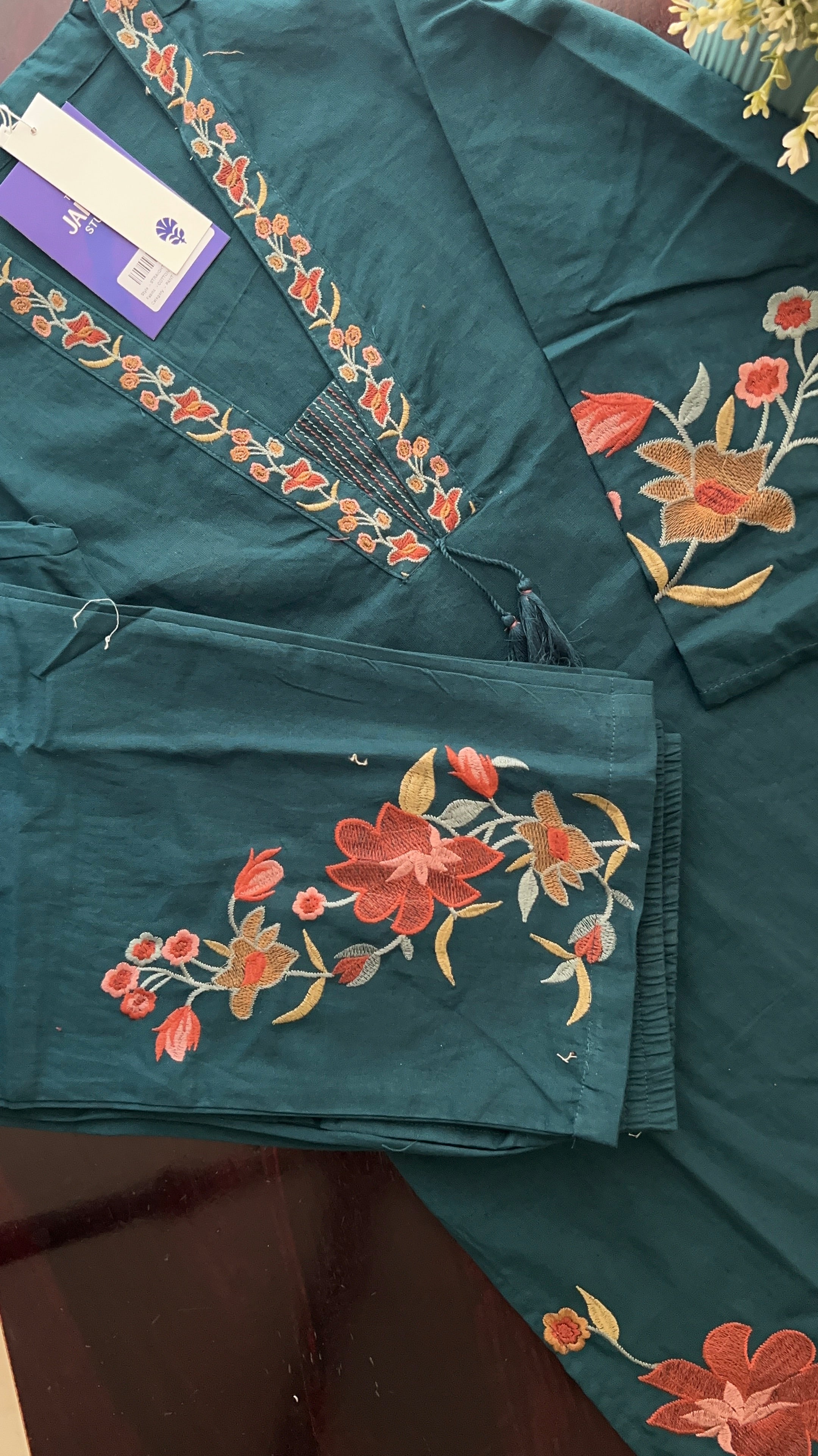 Nimrat Cotton Embroidered Pant Set - The Jaipur Studio