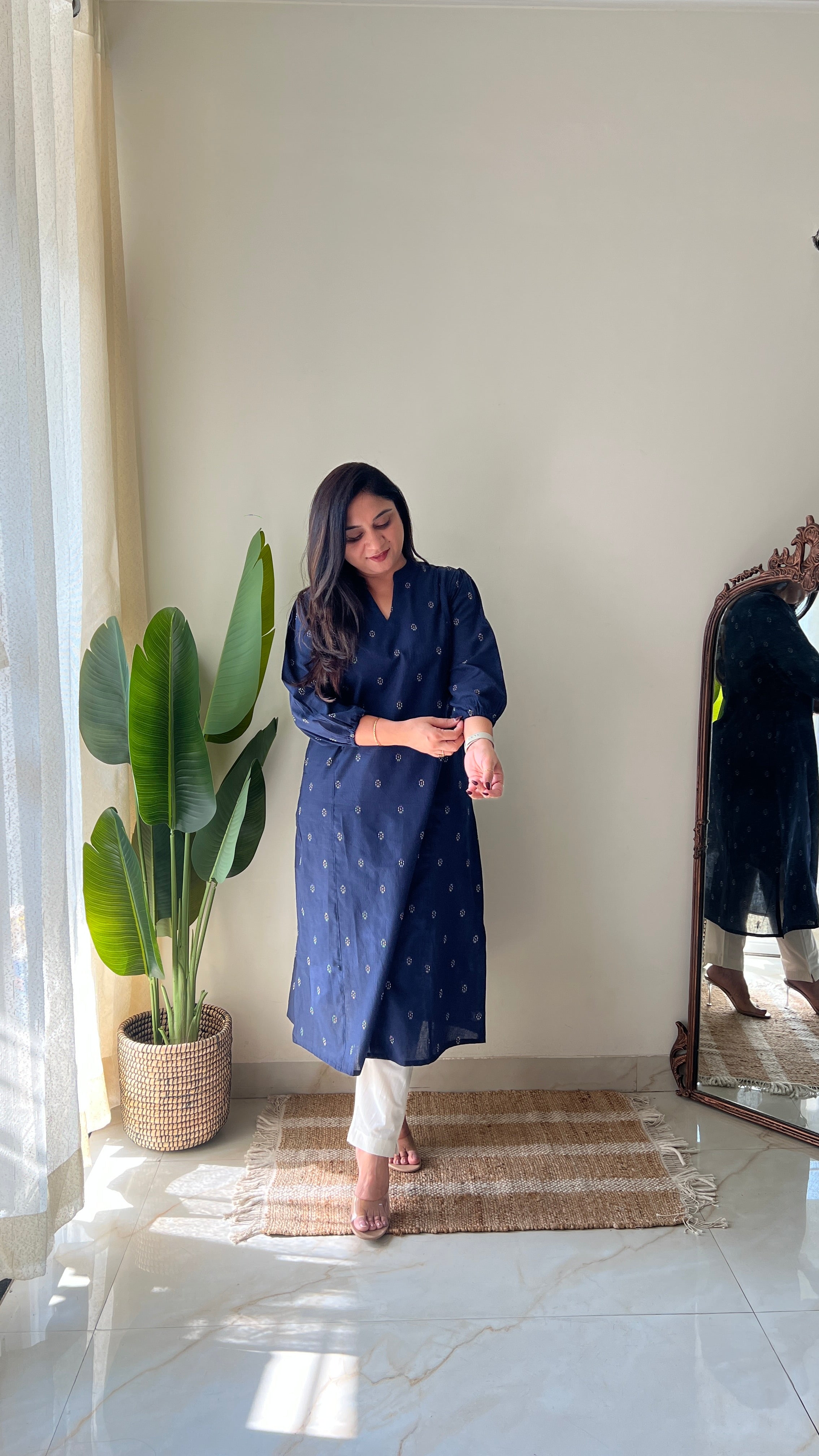 Kanya Handloom Cotton A-line kurta