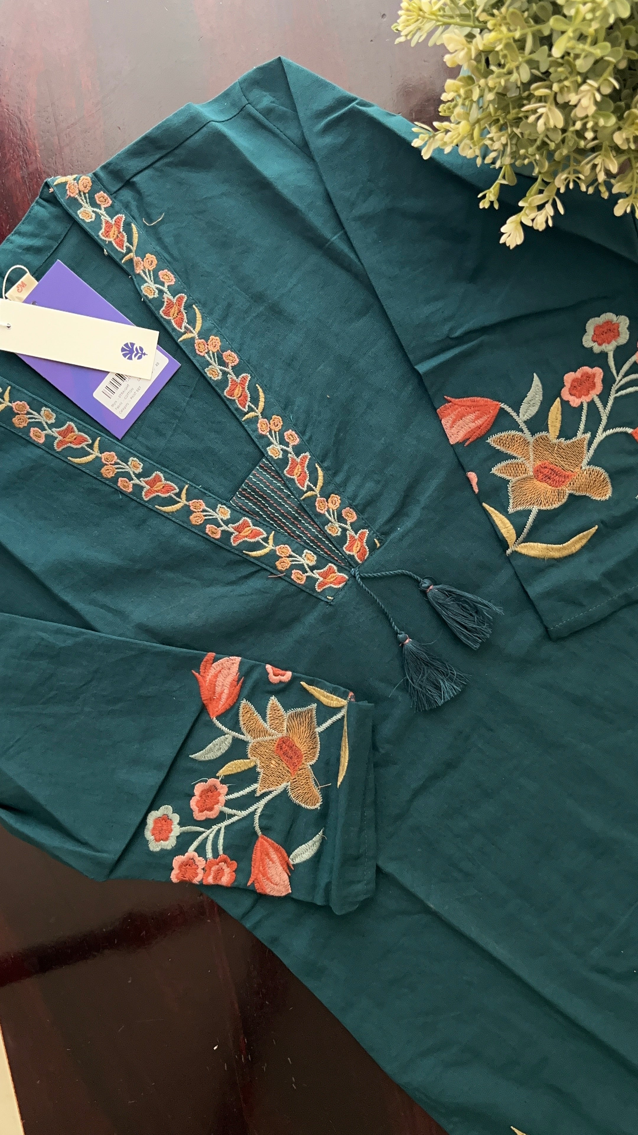 Nimrat Cotton Embroidered Pant Set - The Jaipur Studio