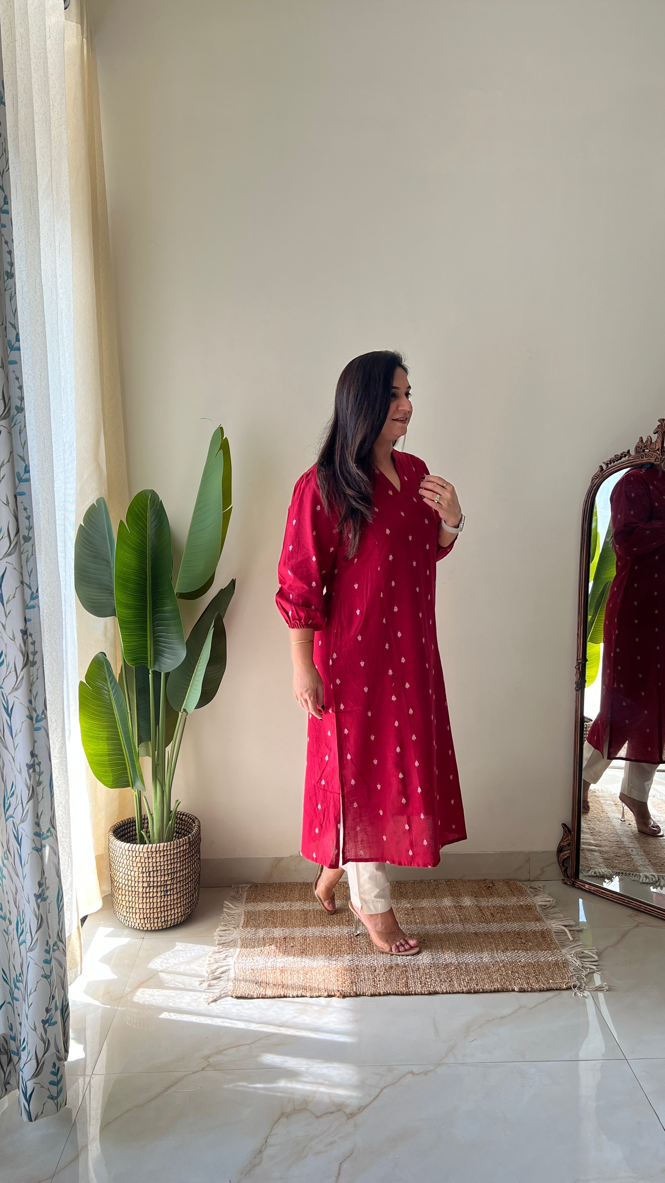 Kanya Handloom Cotton A-line kurta