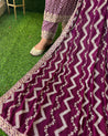 Rayon Zigzag Print Embroidered Nyra Cut - The Jaipur Studio