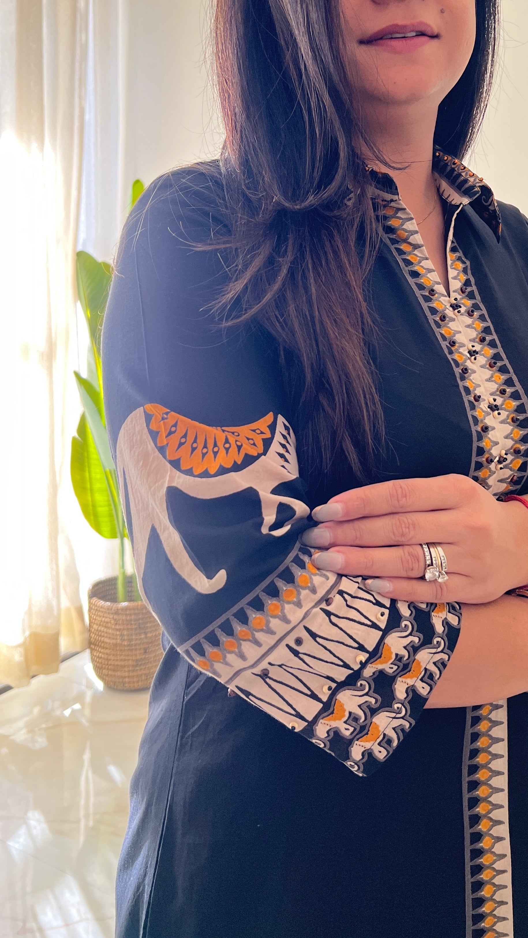 Kiara Tribal Bagh Cotton BeadWork Pant Set