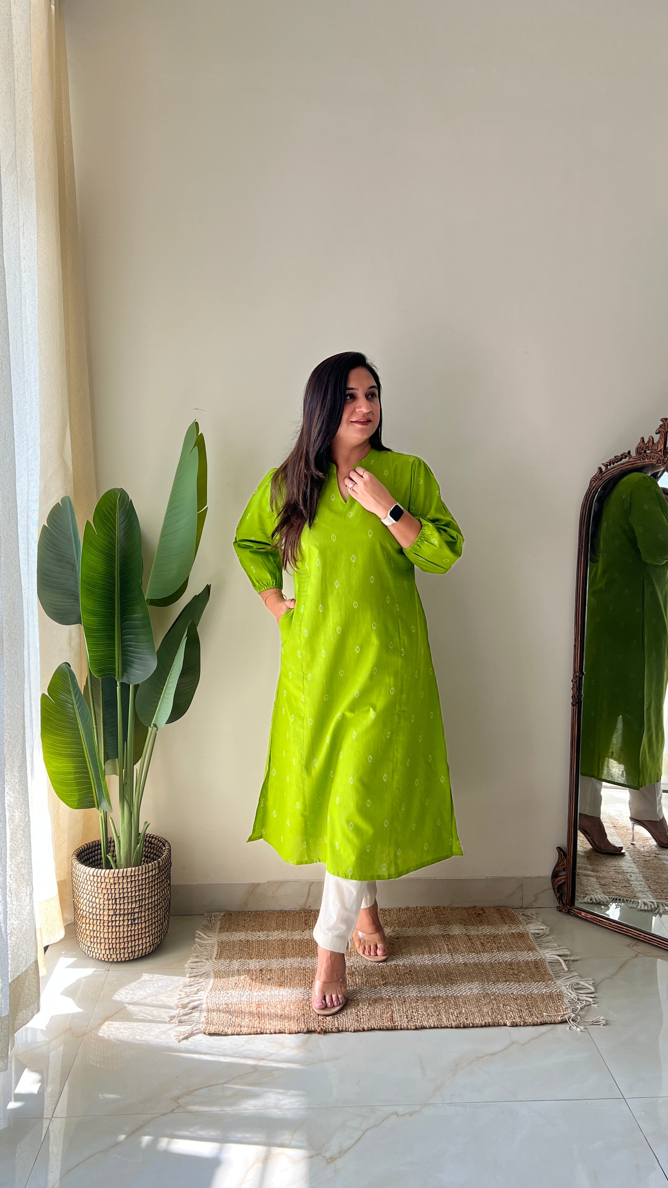 Kanya Handloom Cotton A-line kurta
