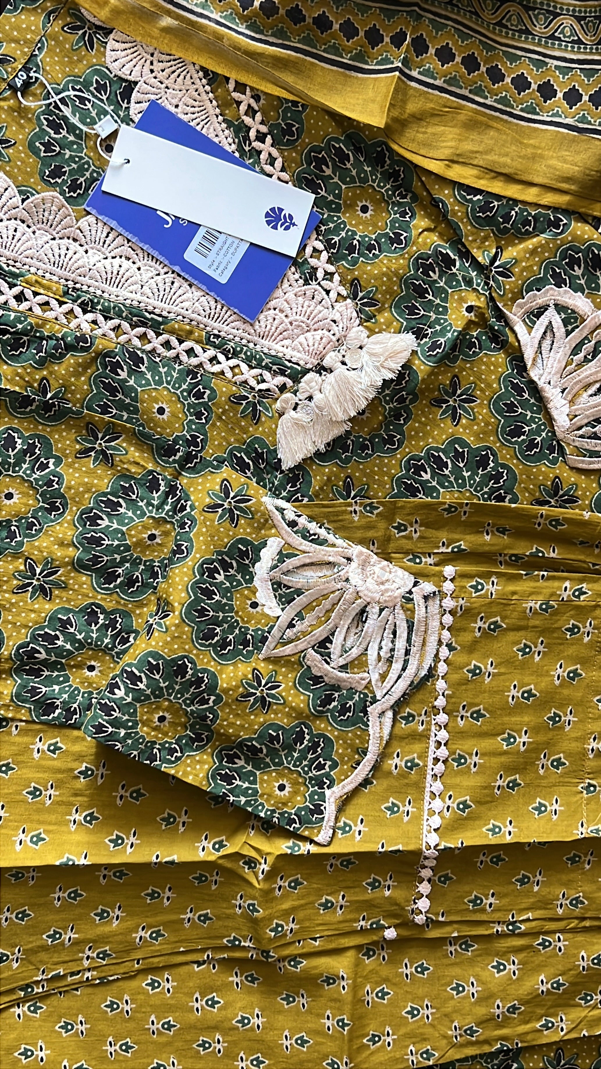 Driti Cotton Cutwork Detailed Pant set - The Jaipur Studio