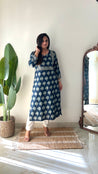 Indigo Blue Casual Cotton Straight Kurta - The Jaipur Studio