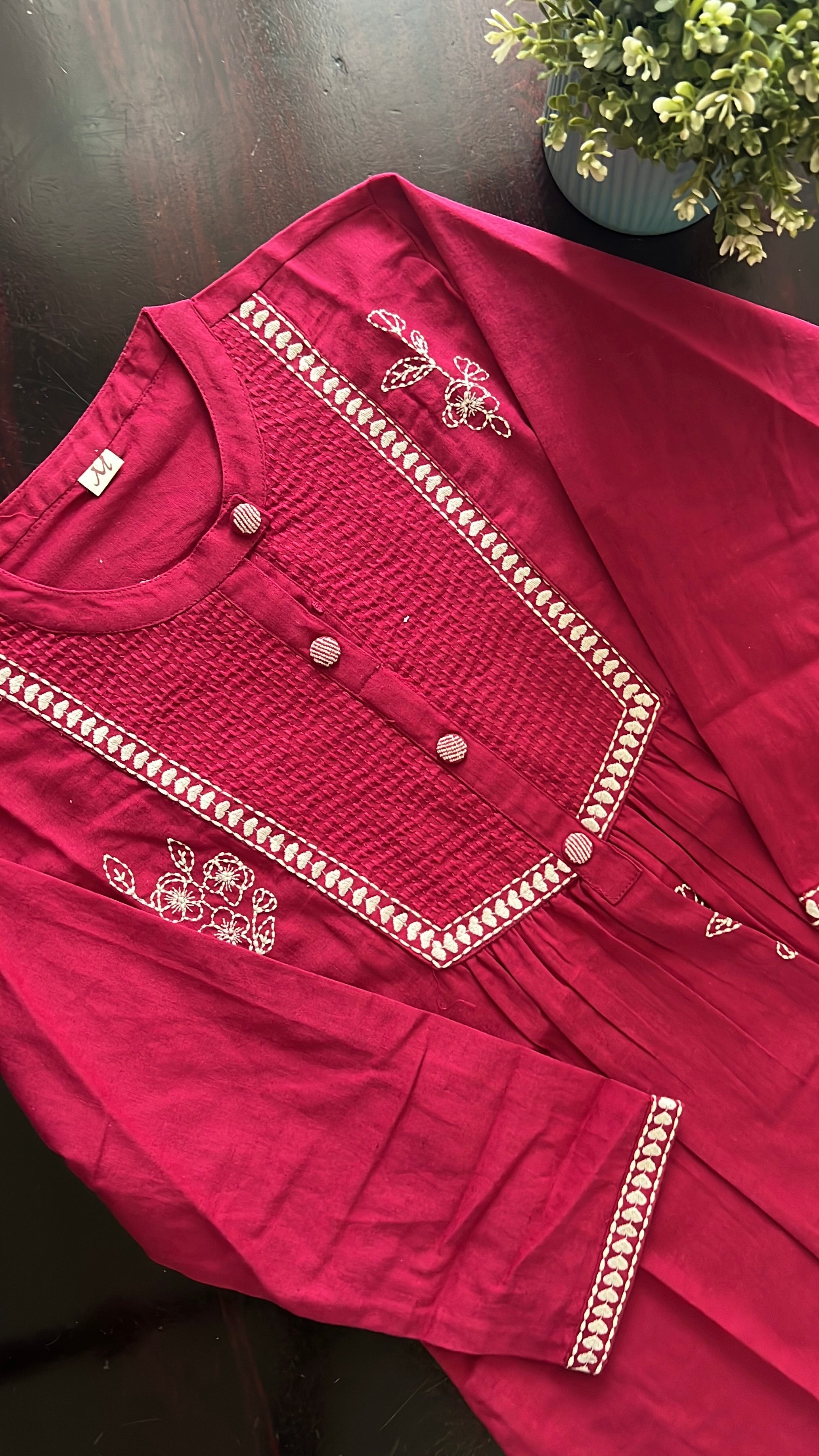 Tarini A-line cotton Embroidered Short Top