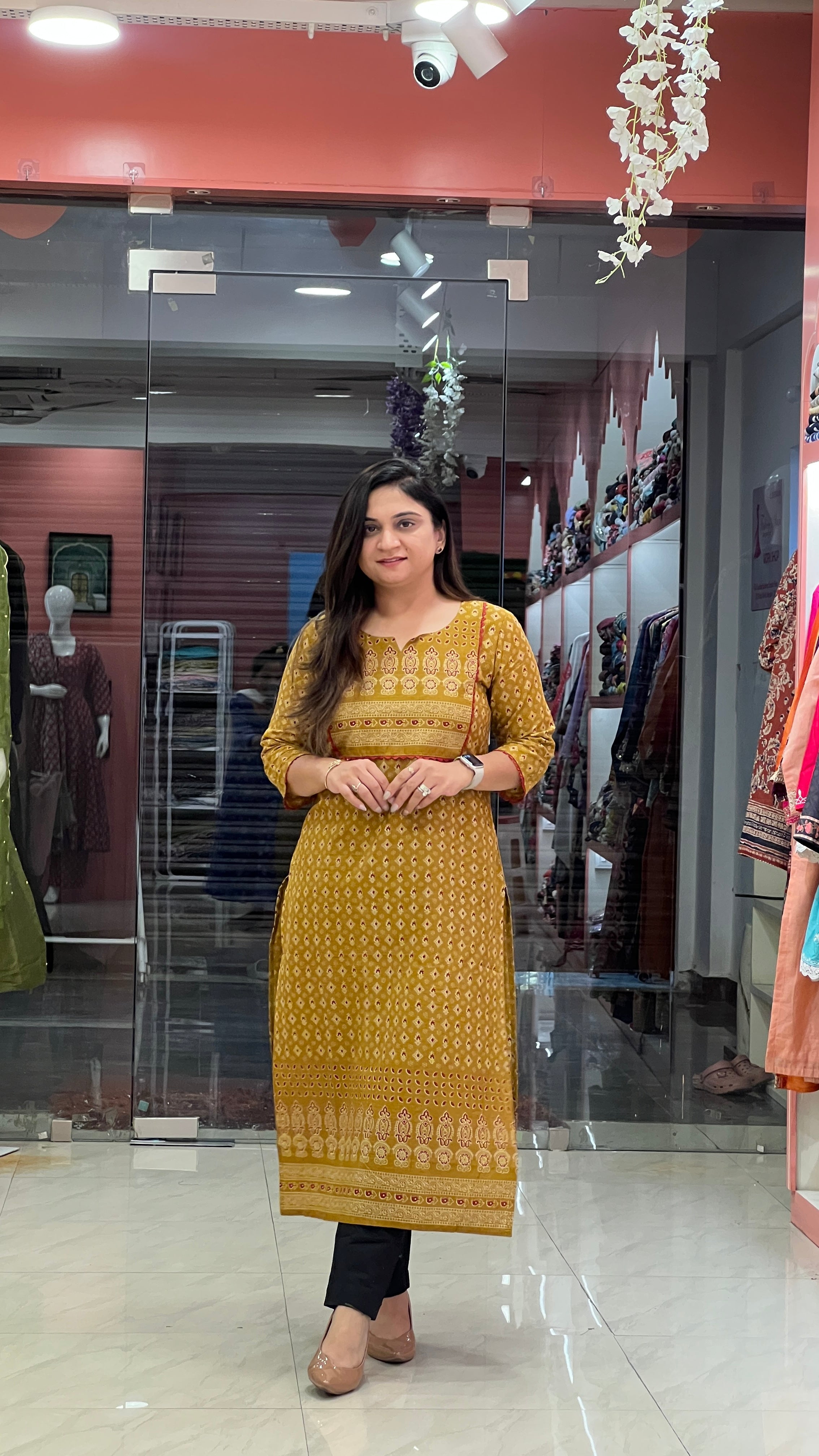 Cotton Ajrakh Casual Straight Kurta