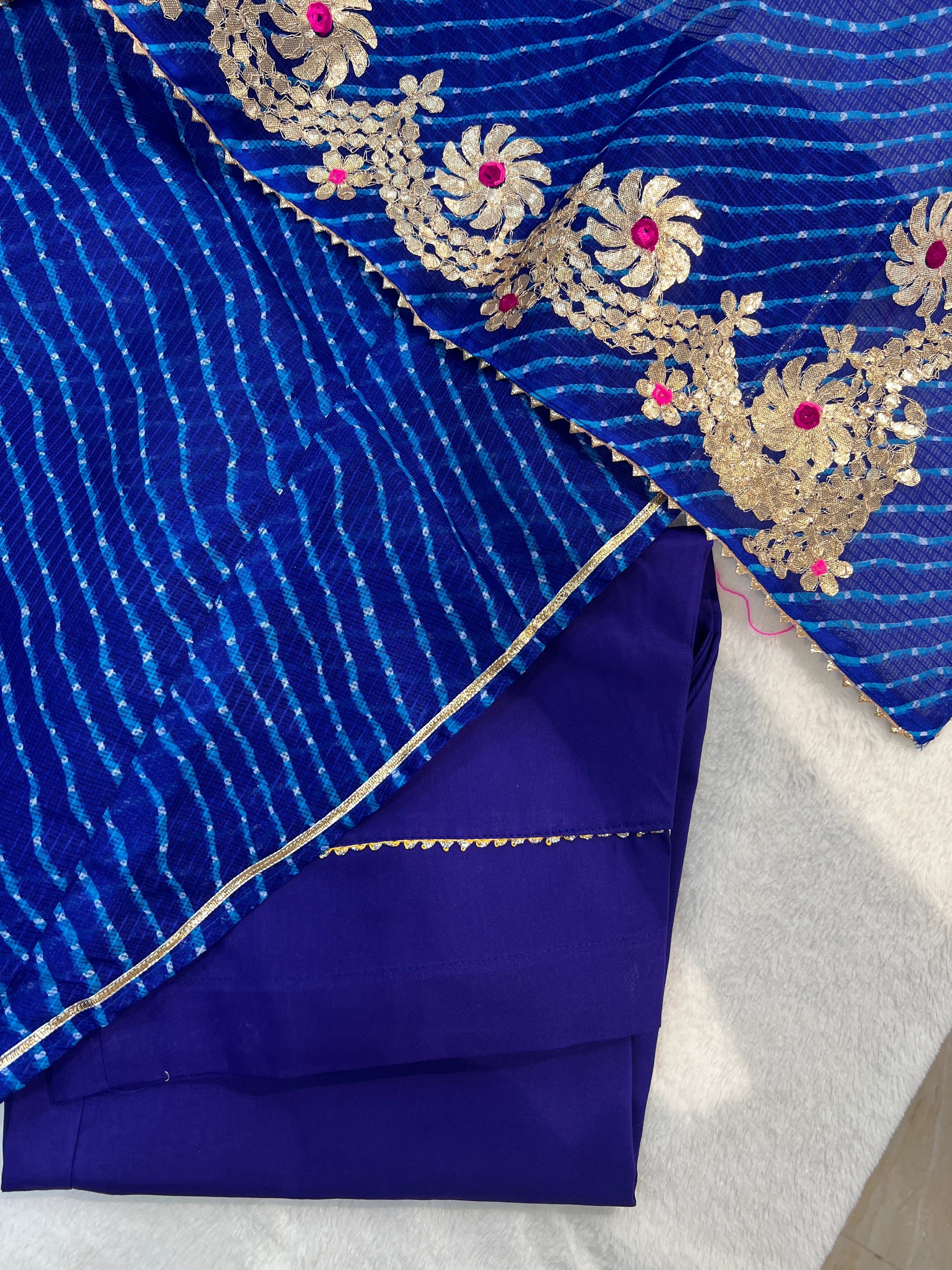 Mahira Kota Doria Leheriya Gotta Detailed Anarkali Set