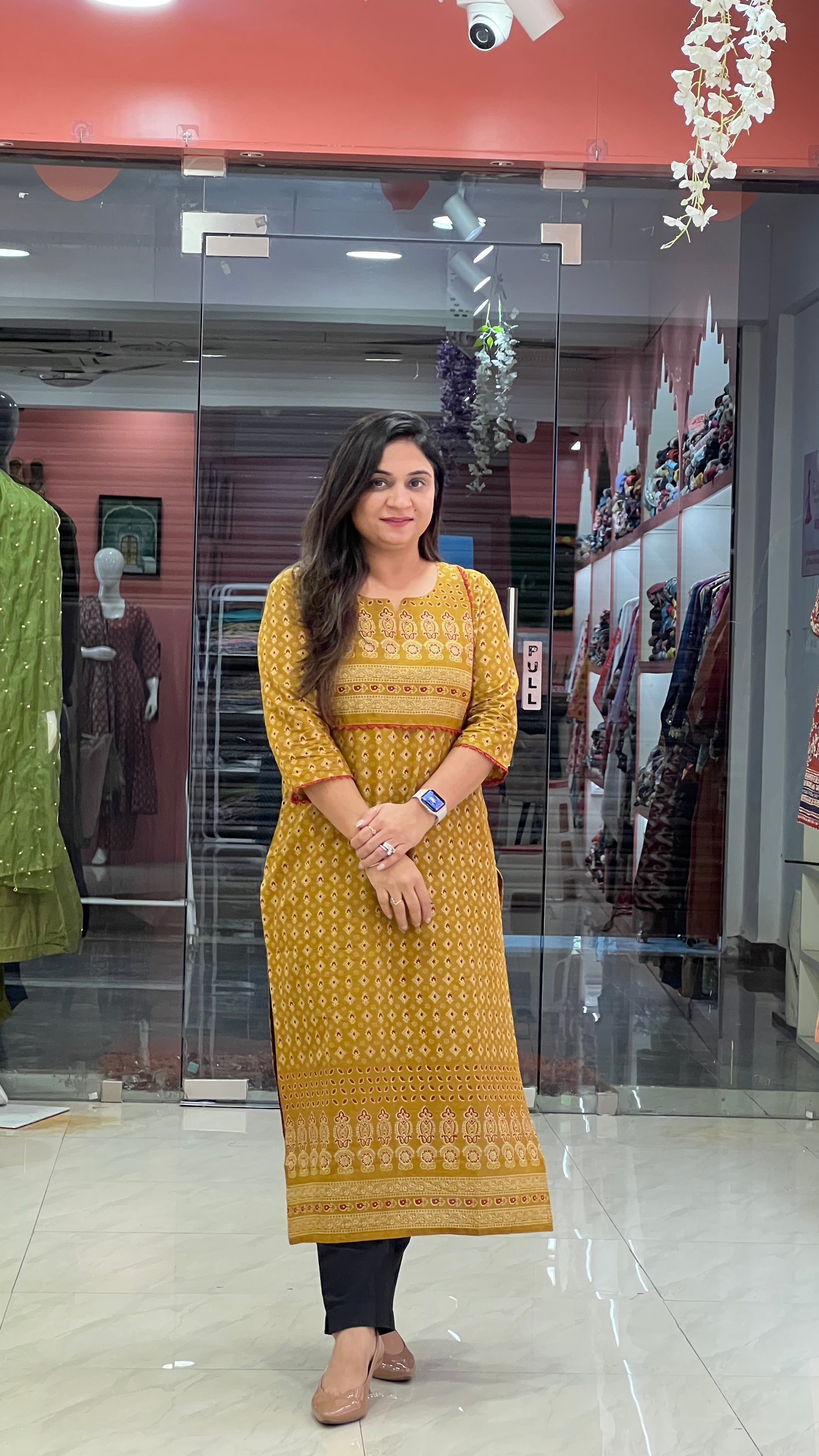 Cotton Ajrakh Casual Straight Kurta