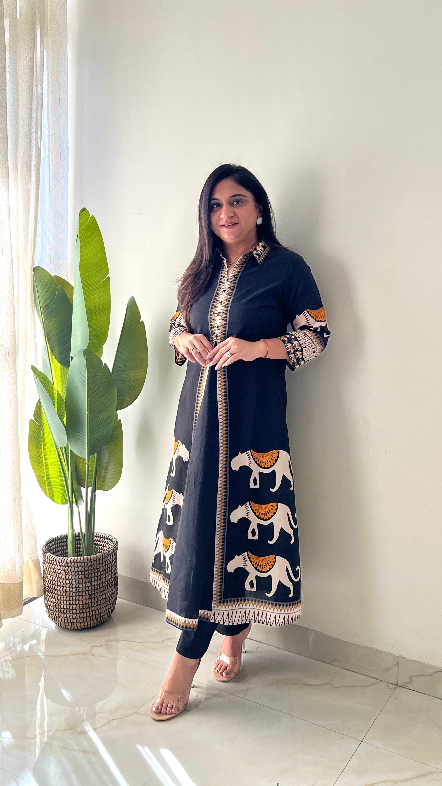 Kiara Tribal Bagh Cotton BeadWork Pant Set