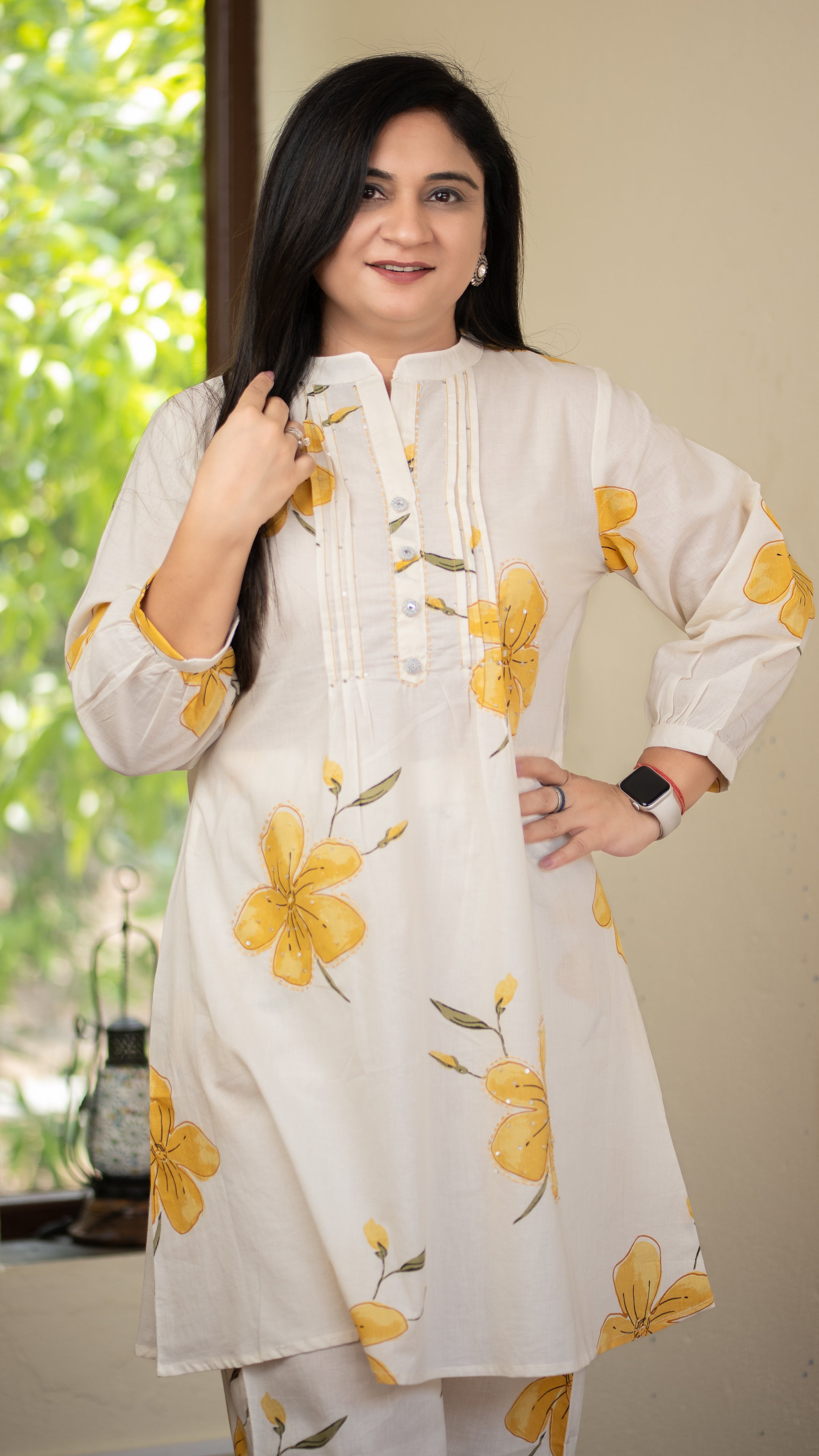 Emmi Yellow Cotton Floral Coord Set