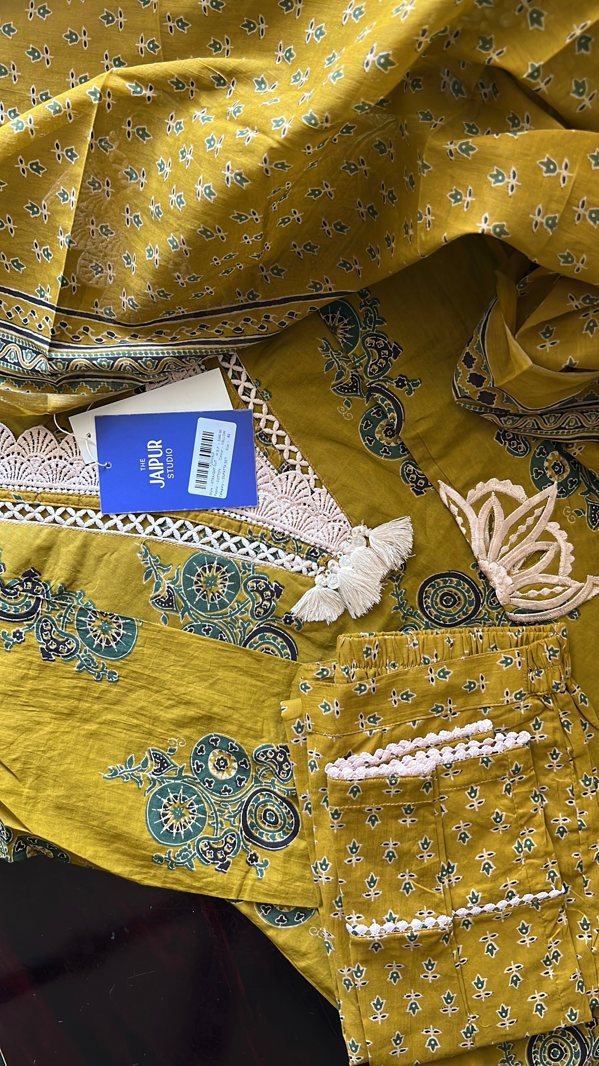 Divya Cotton Cutwork Detailed Pant set