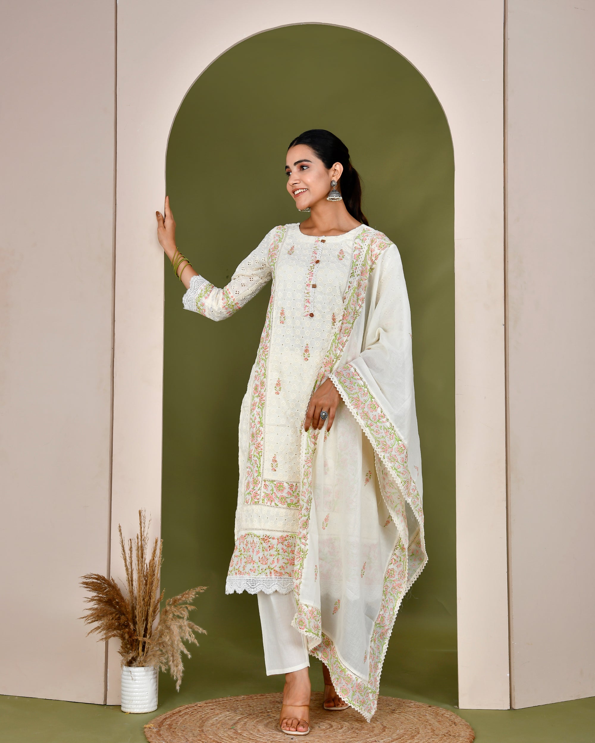 Cotton Sciffili Handblock Pant-set - The Jaipur Studio