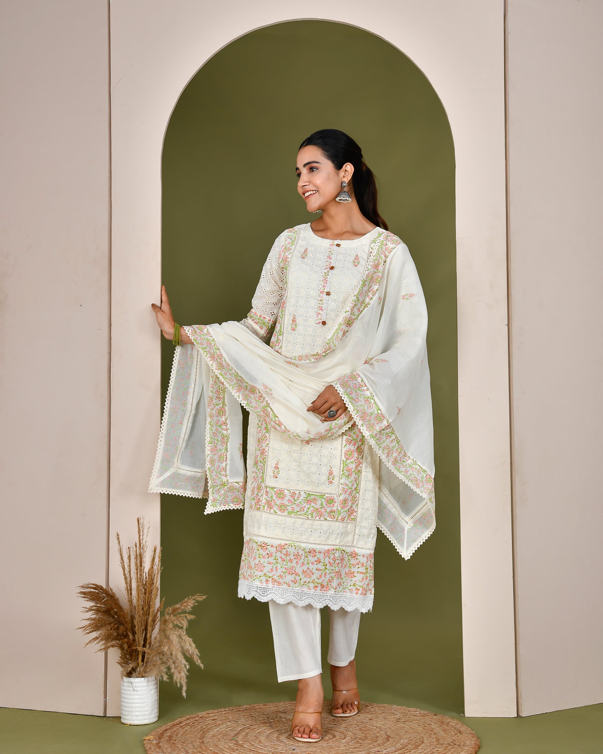 Cotton Sciffili Handblock Pant-set - The Jaipur Studio