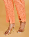 Adams Sciffili Cotton Coord Set Orange - The Jaipur Studio