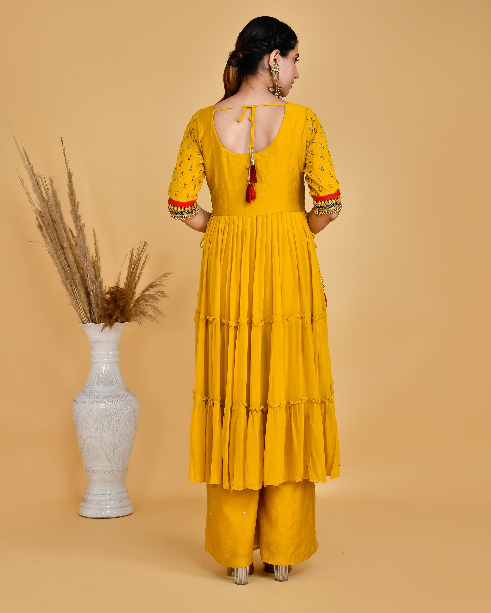 Nyra Silk and Gerogette plazo Set - The Jaipur Studio