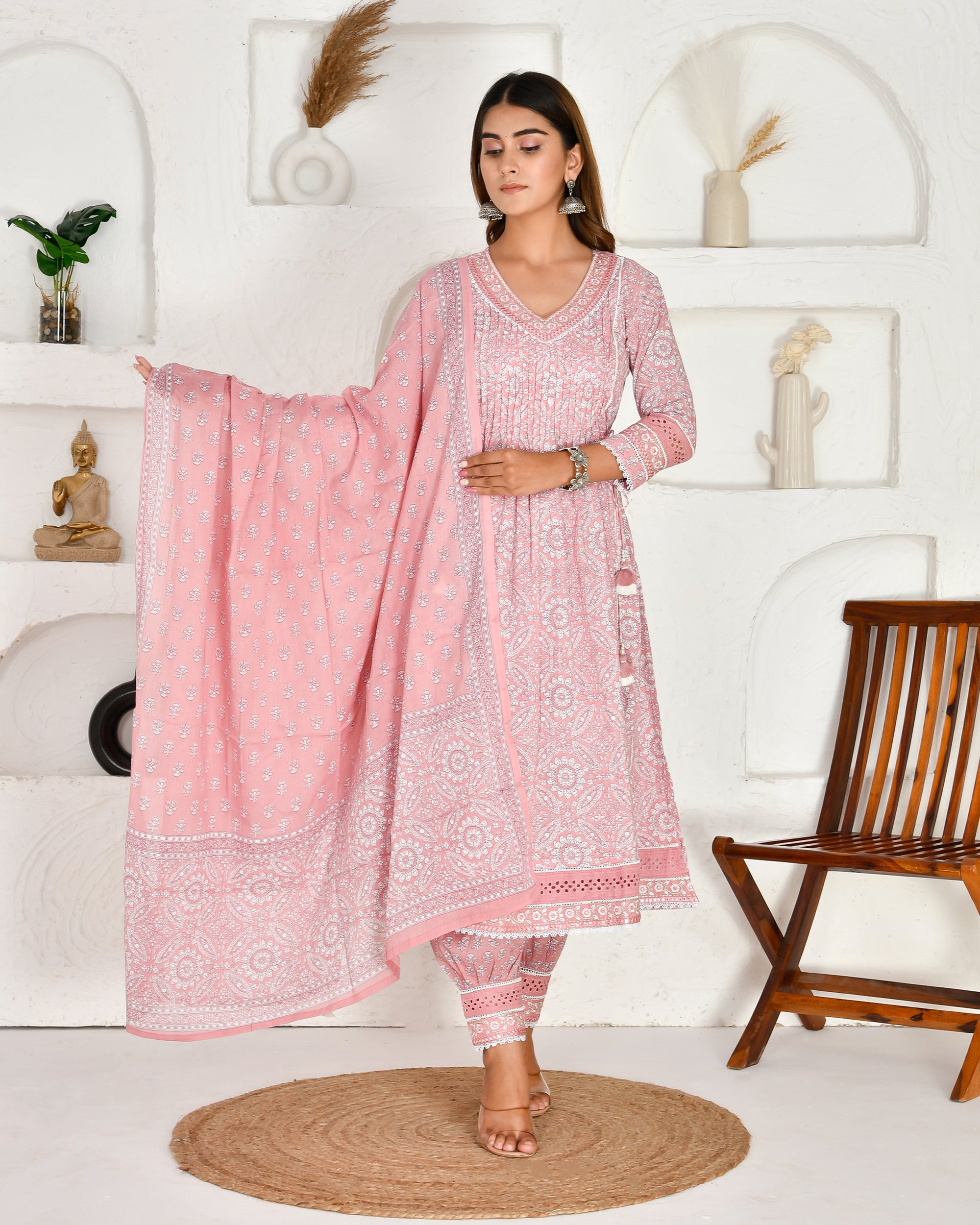 Ilvish A-line Embroidered Afgani Set - The Jaipur Studio