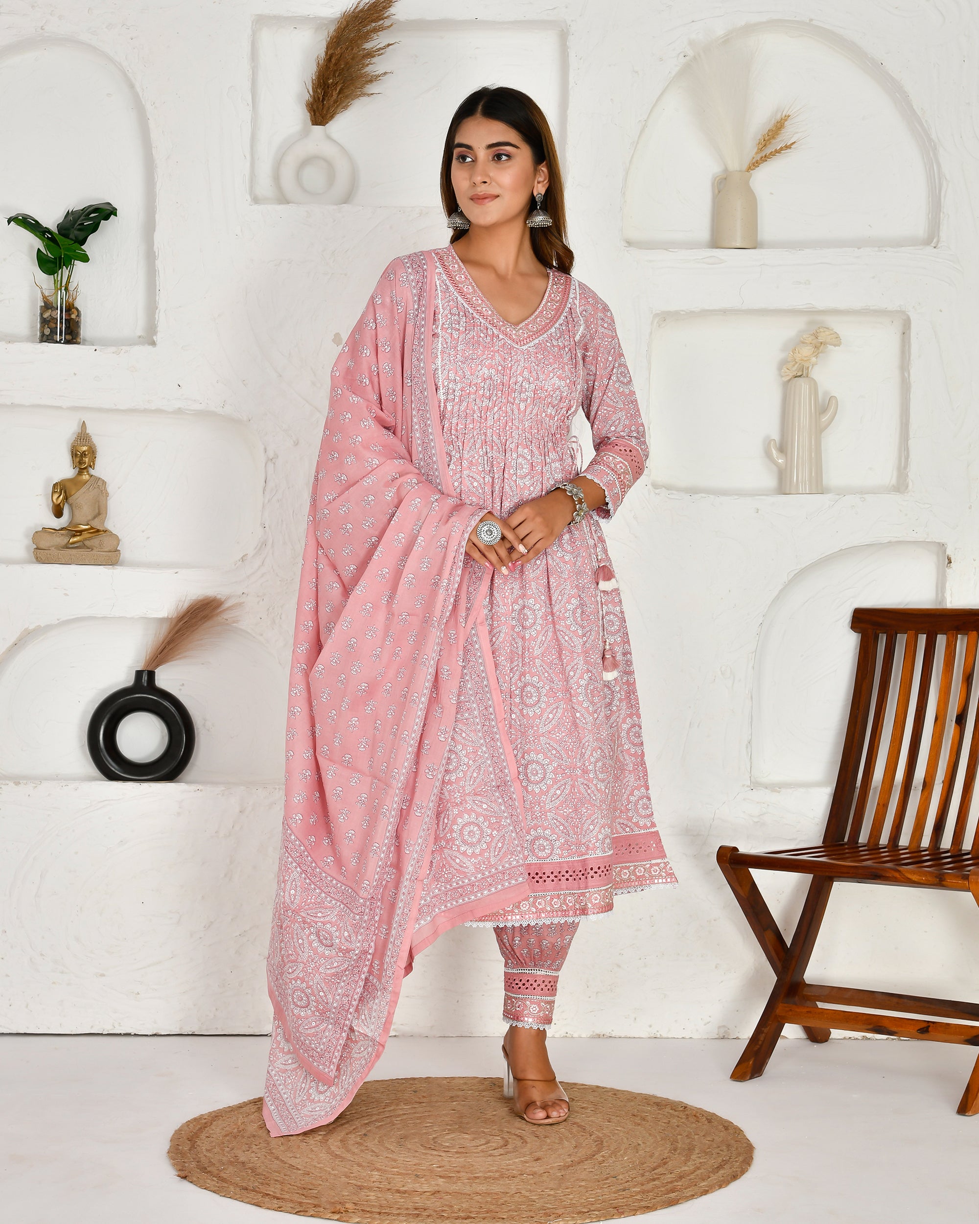 Ilvish A-line Embroidered Afgani Set - The Jaipur Studio