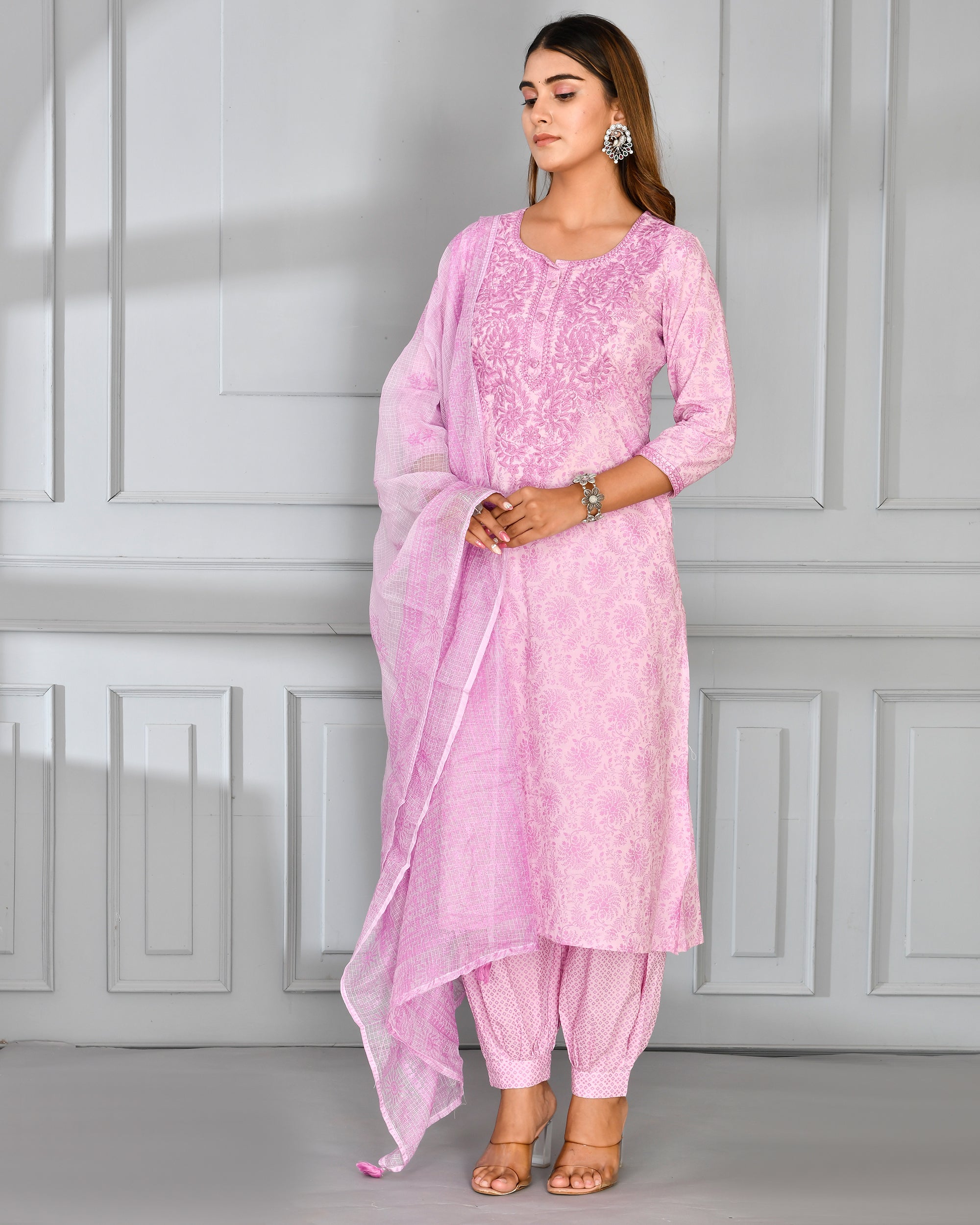 Jeeva Embroidered Cotton Afgani Set - The Jaipur Studio