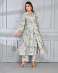 Basil Muslin Coord Set Grey