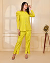 Adams Sciffili Cotton Coord Set Yellow - The Jaipur Studio