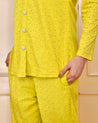 Adams Sciffili Cotton Coord Set Yellow - The Jaipur Studio