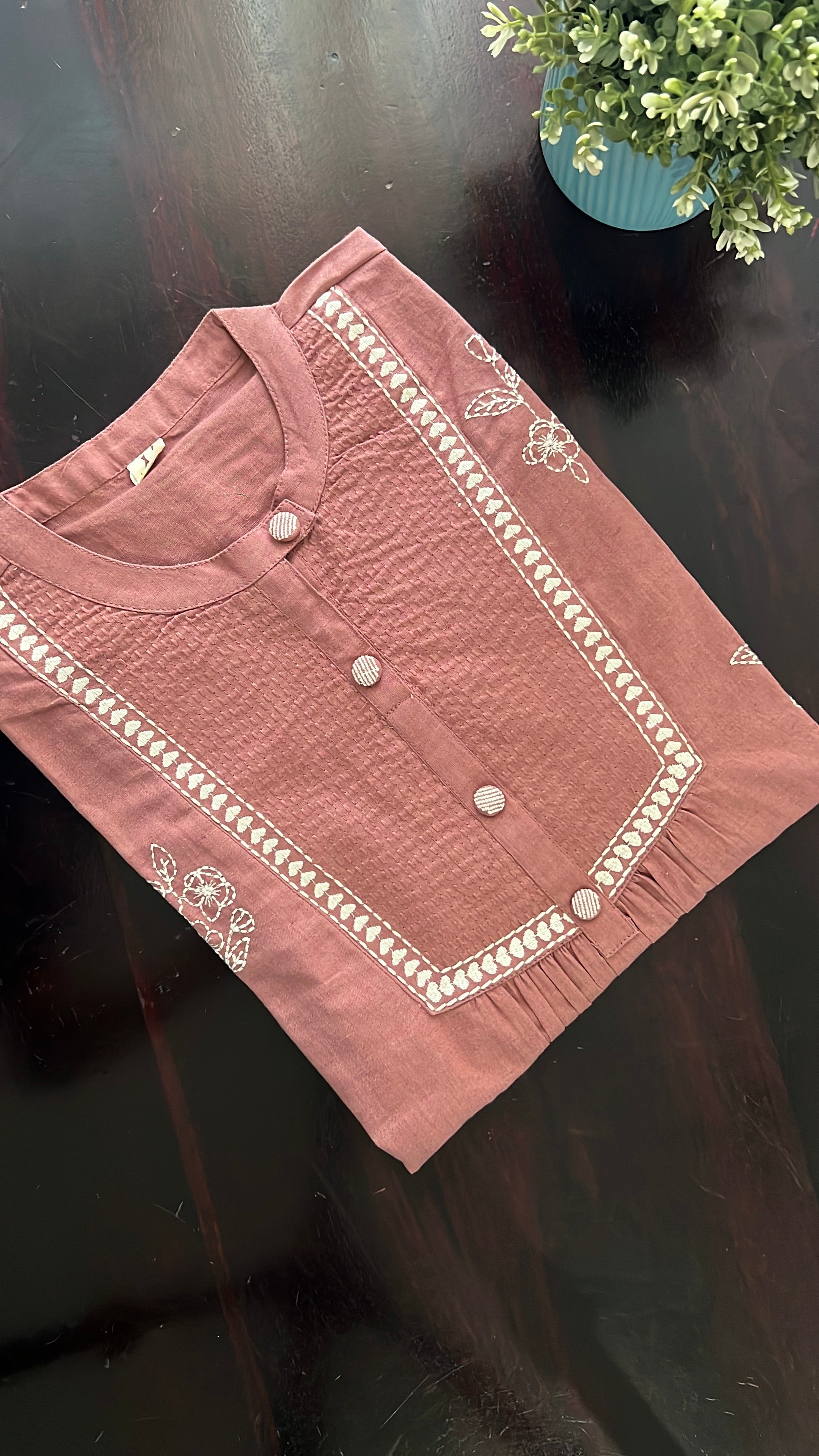 Tarini A-line cotton Embroidered Short Top