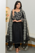 'Kajal' Kota Doria Embroidered Pant Set