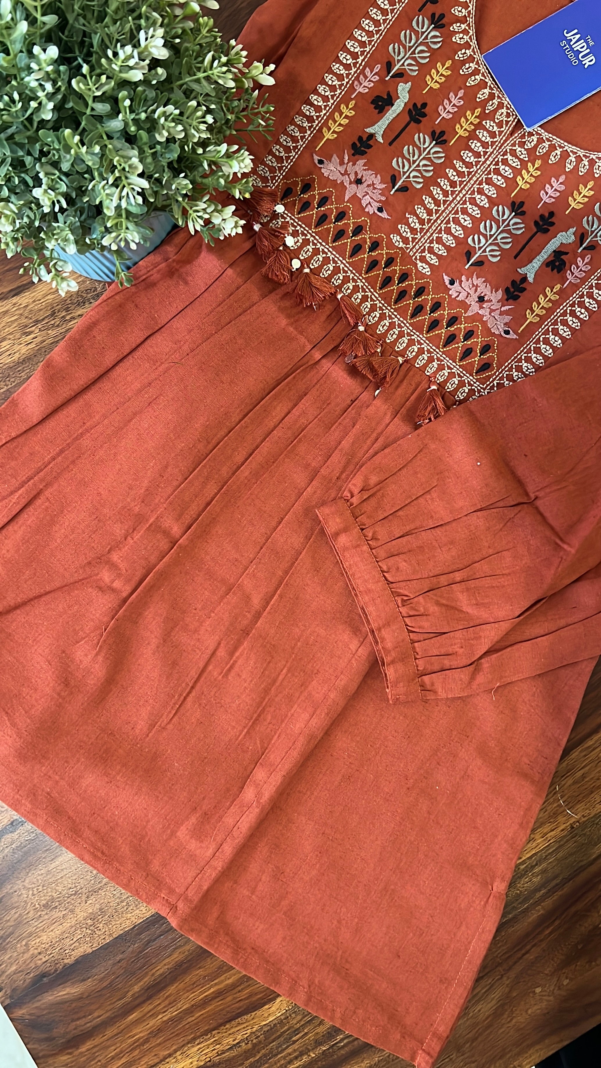 Krisha Cotton Embroidered Short Top - The Jaipur Studio