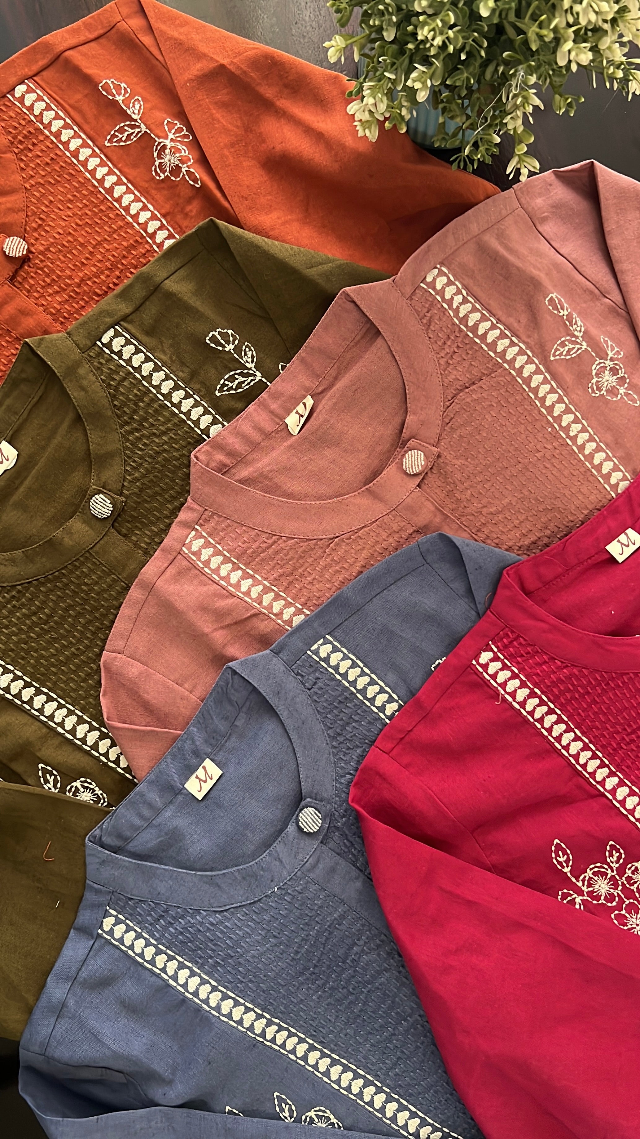 Tarini A-line cotton Embroidered Short Top