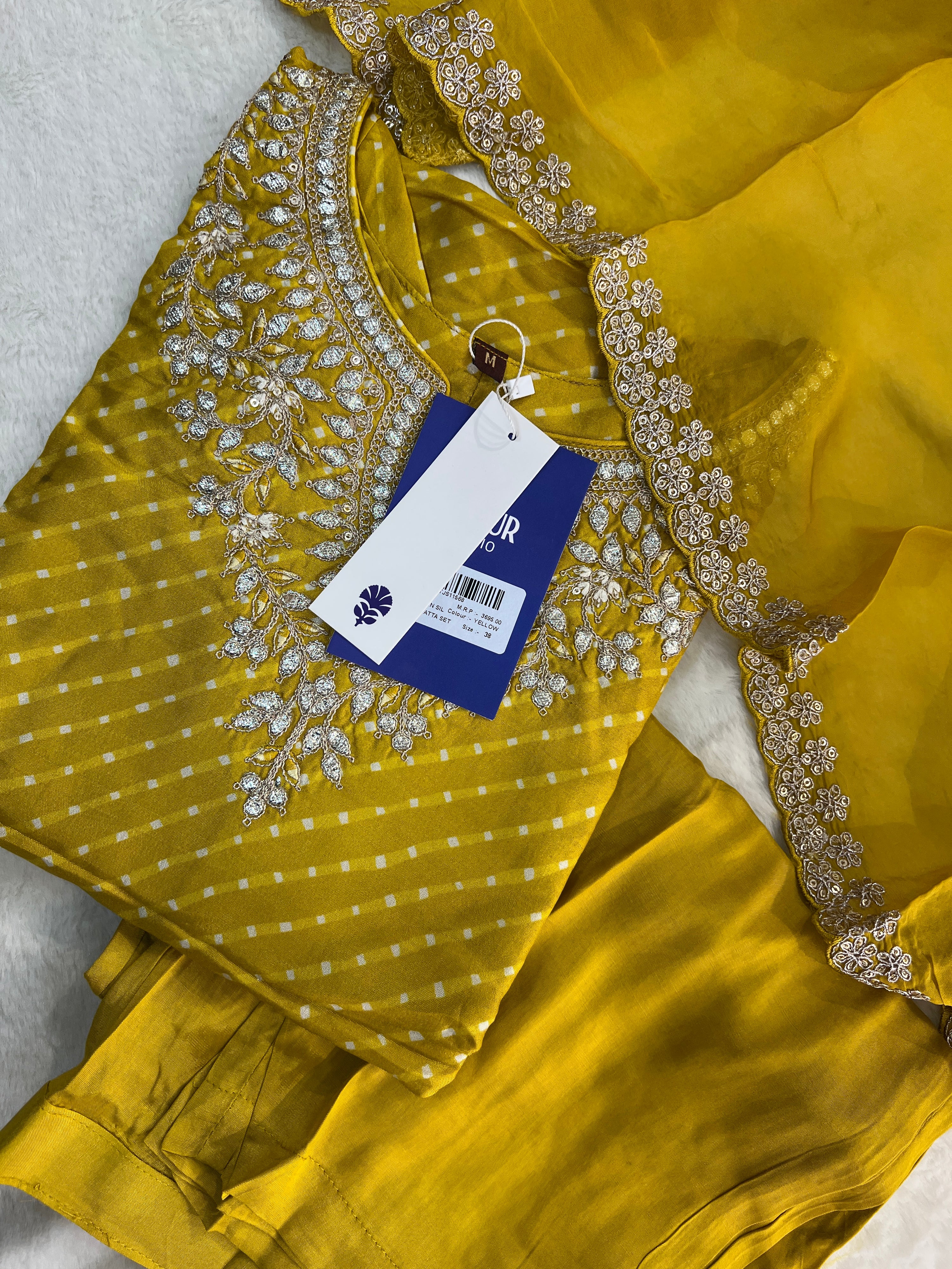 Zyra Bandhani Silk Embroidered Pant Set