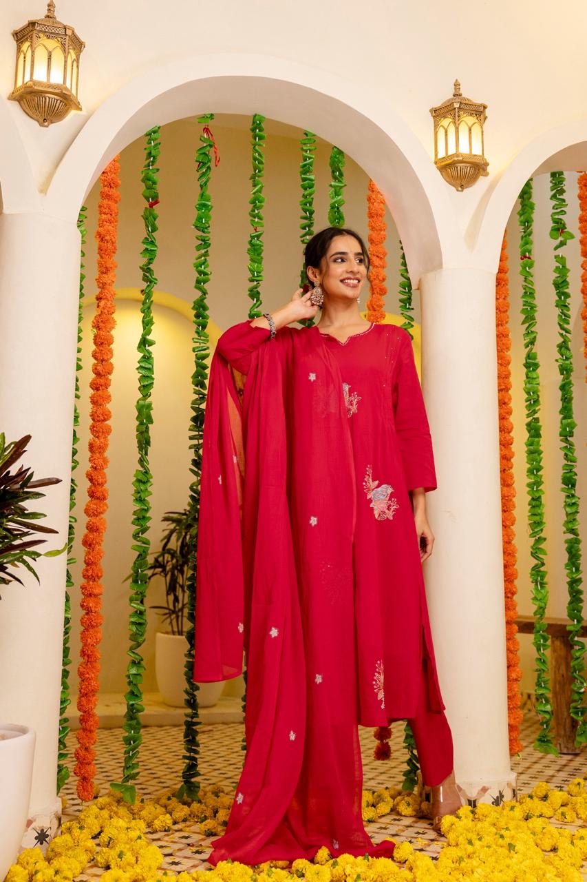 Roshni MulCotton Hand Detailed Pant Set