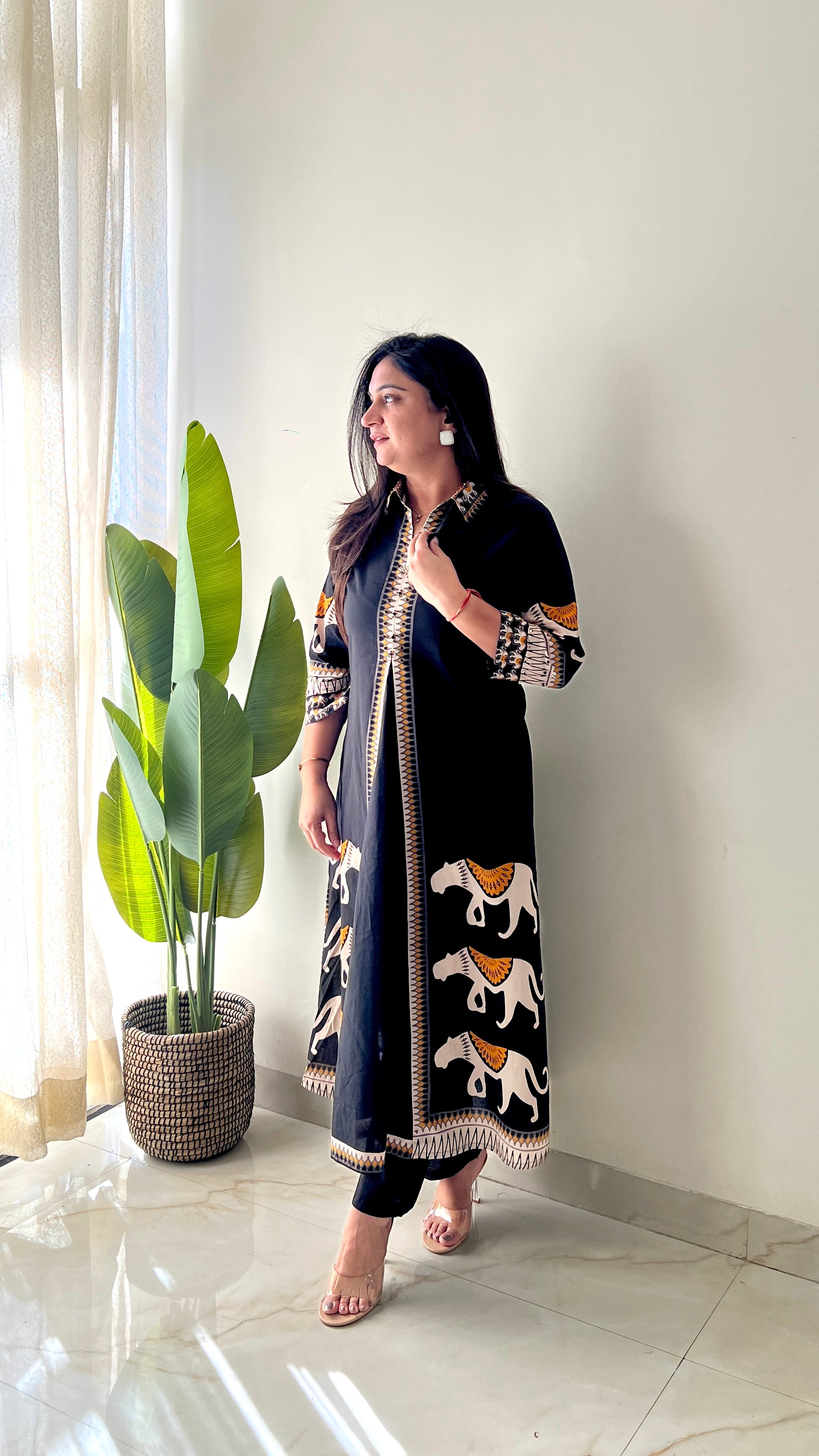 Kiara Tribal Bagh Cotton BeadWork Pant Set