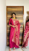 Aviva Silk Festive HandEmbroidered Dupatta Set